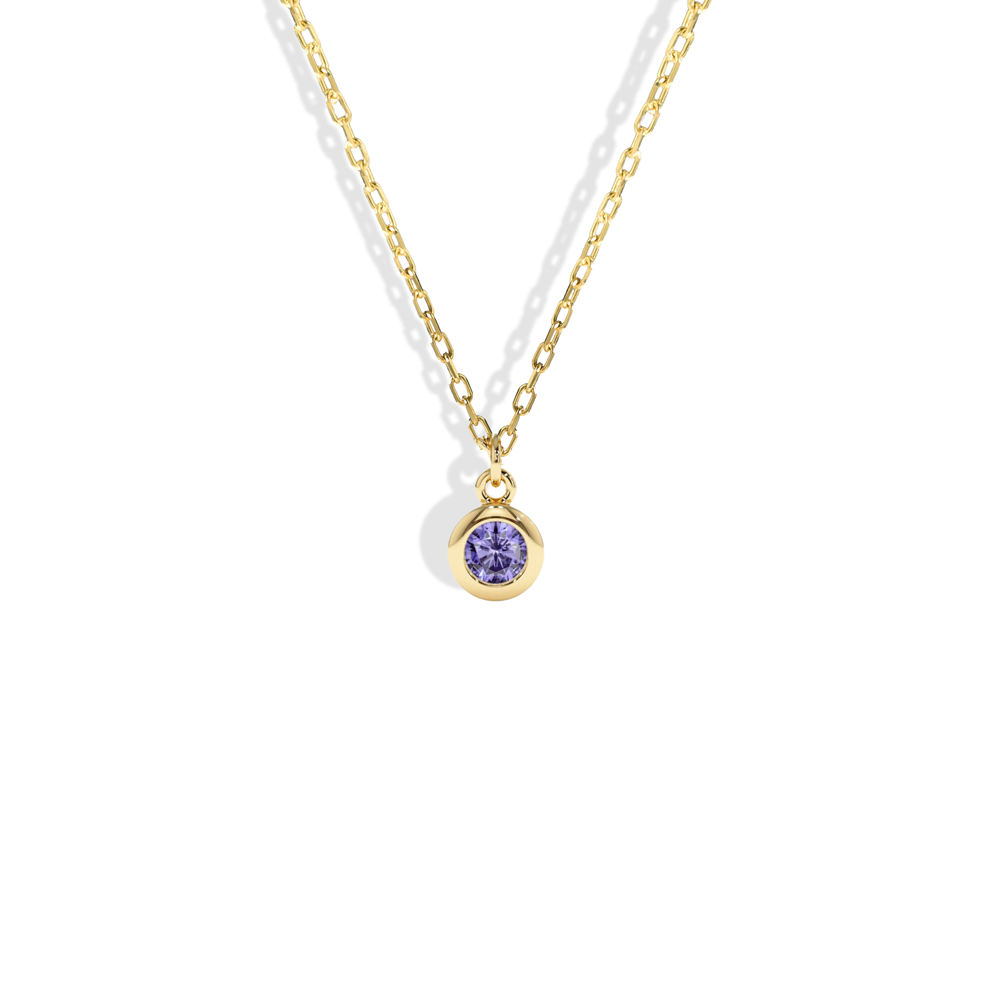 Personalized Birthstone Gemstone Necklace in 14K Gold