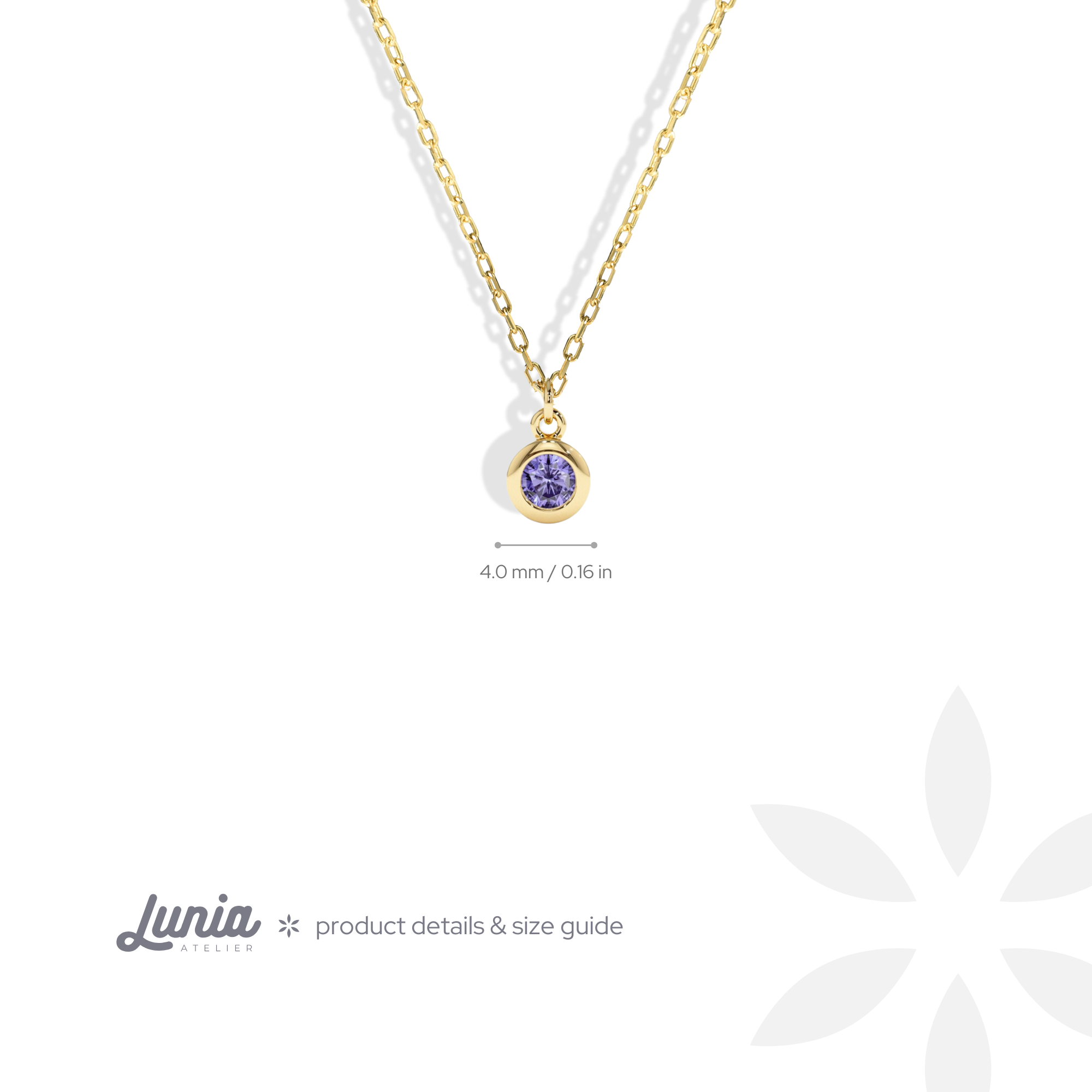 Dainty Birthstone Gemstone Chain Custom Necklace 14K Gold