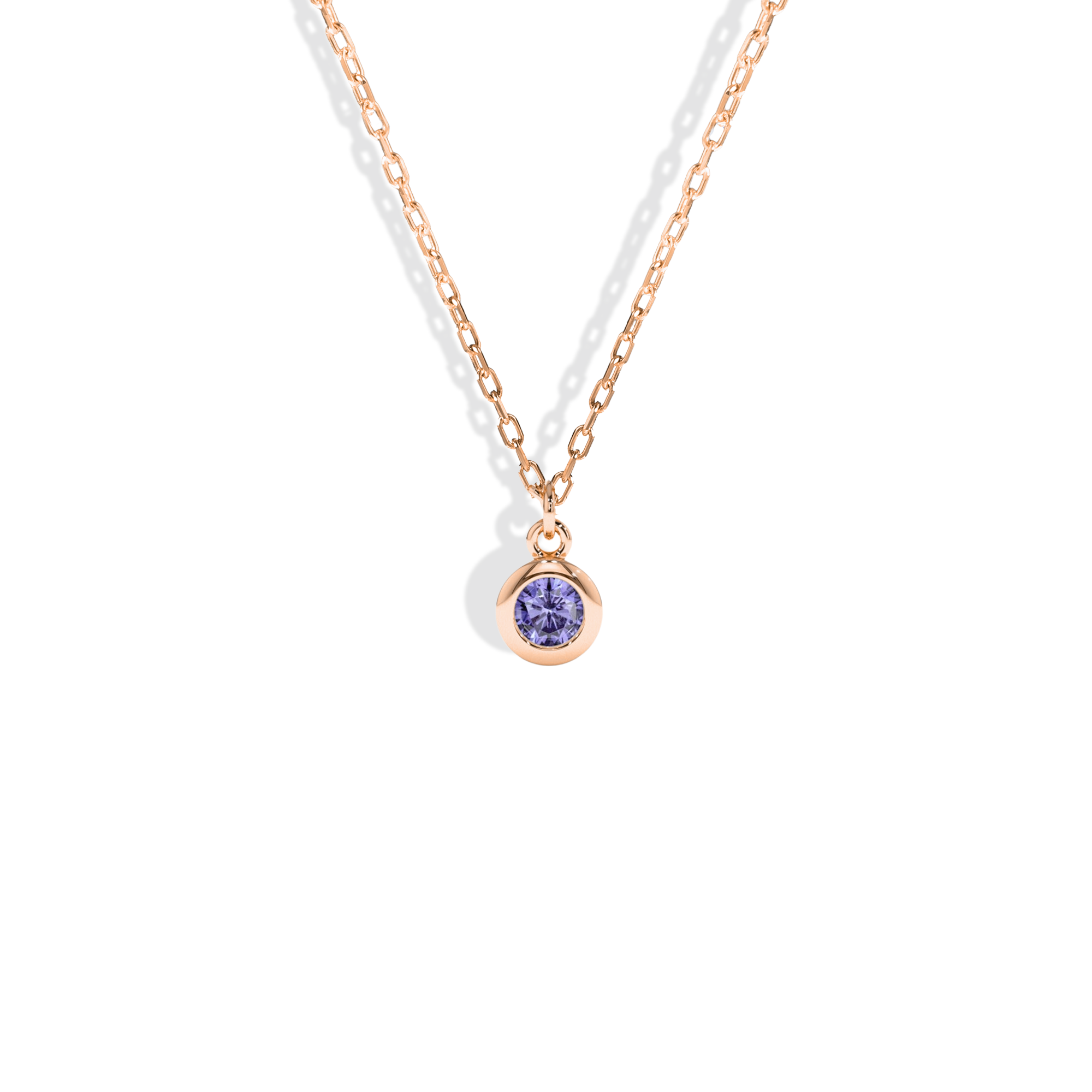 Dainty Birthstone Gemstone Chain Custom Necklace 14K Gold