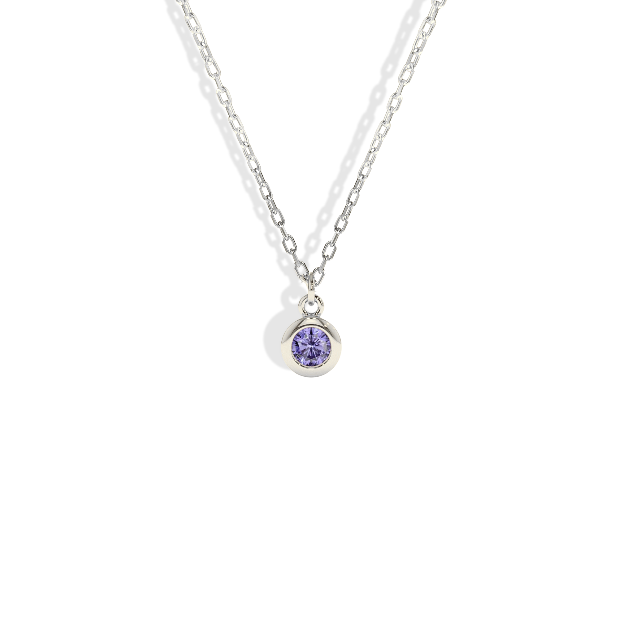 Dainty Birthstone Gemstone Chain Custom Necklace 14K Gold