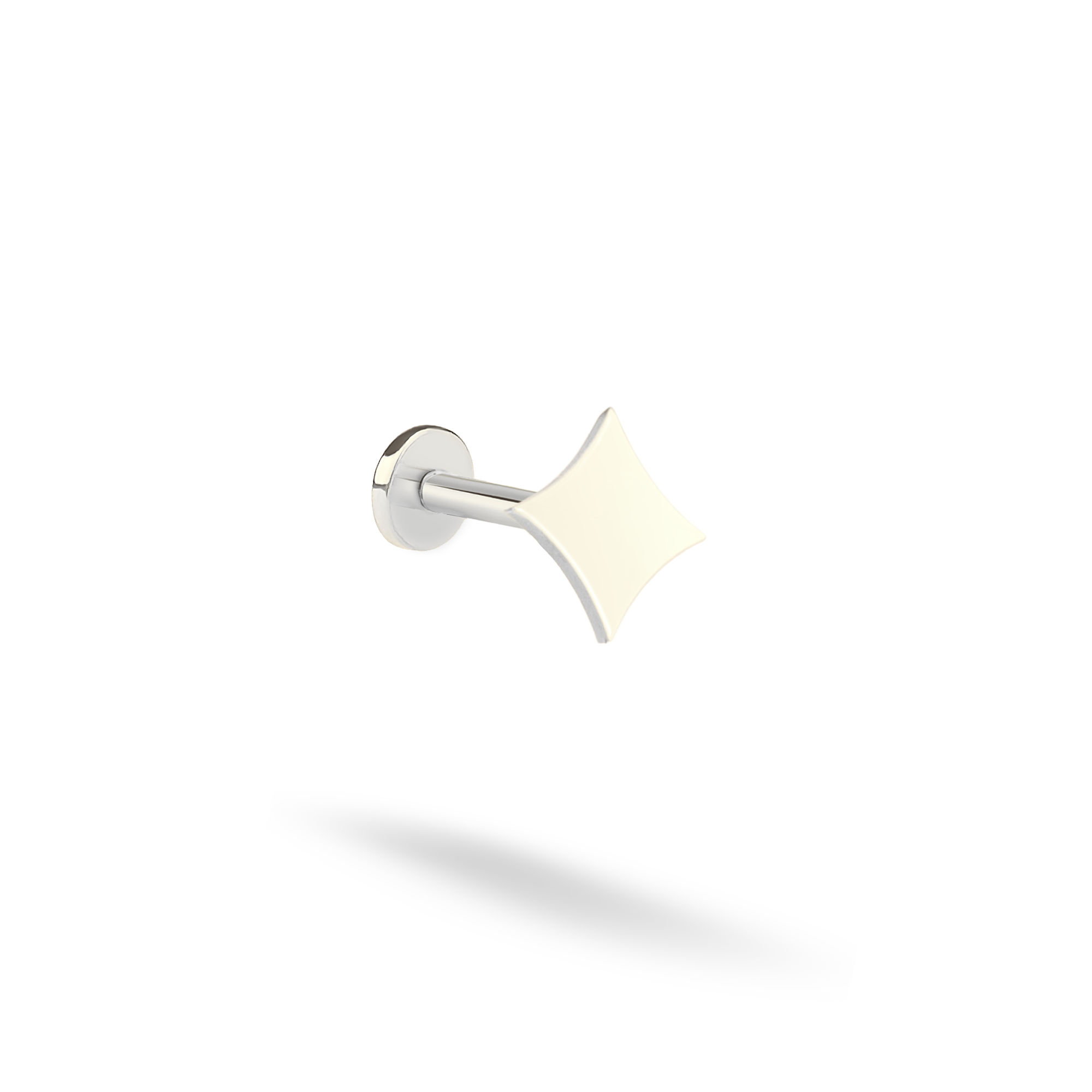 Diamond Shap Flatback Ear Piercing 14K Gold