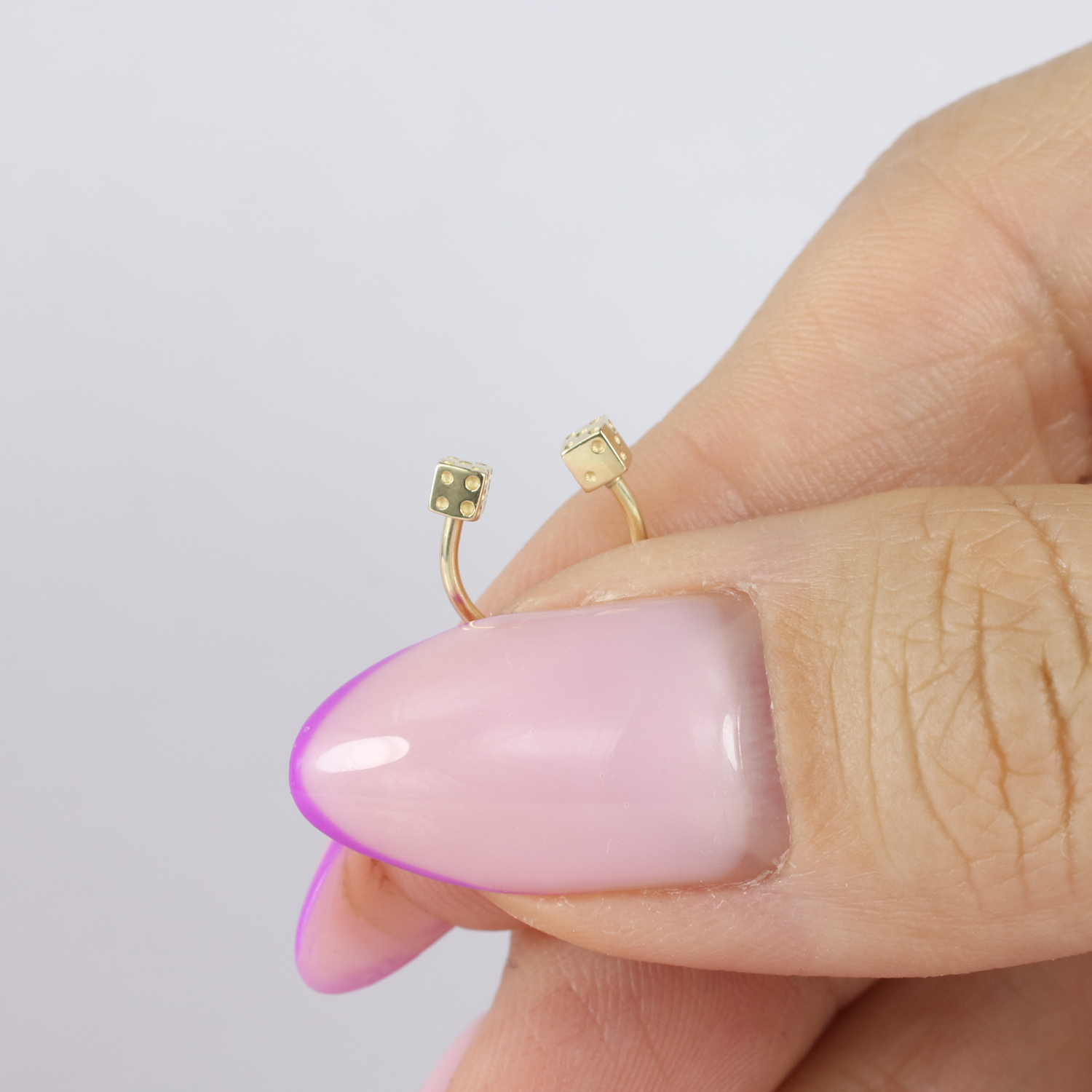 Dice Hoop Ear Piercing 14K Gold
