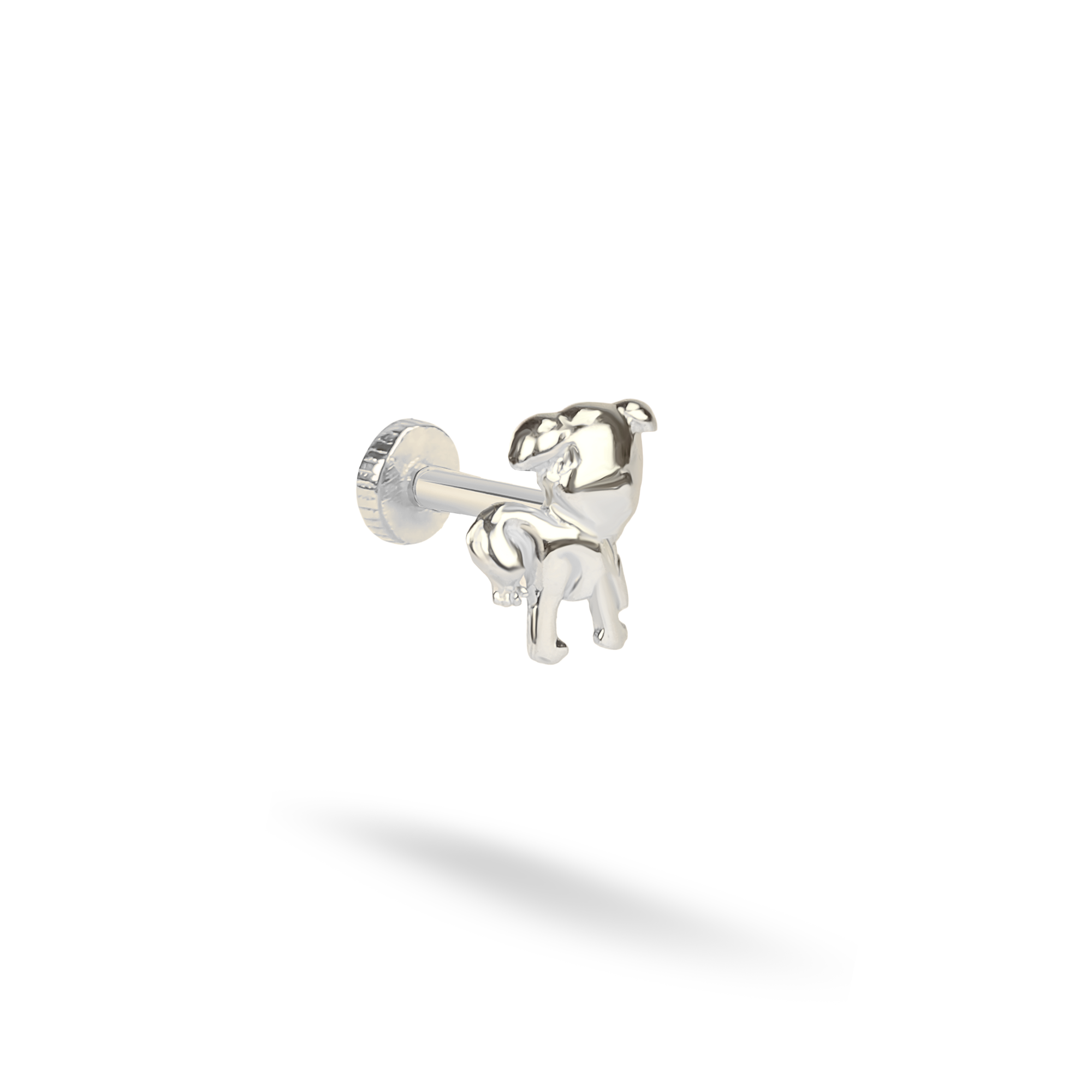 Dog Flatback Ear Piercing 14K Gold