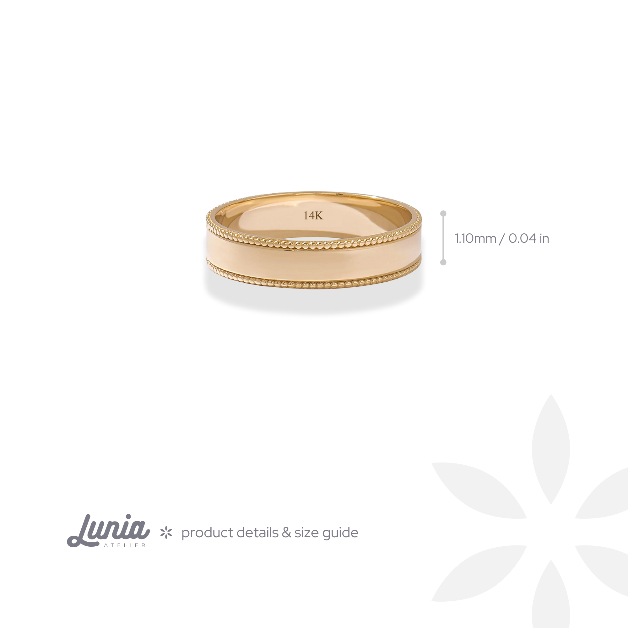 Dot Line Ring 14K Gold