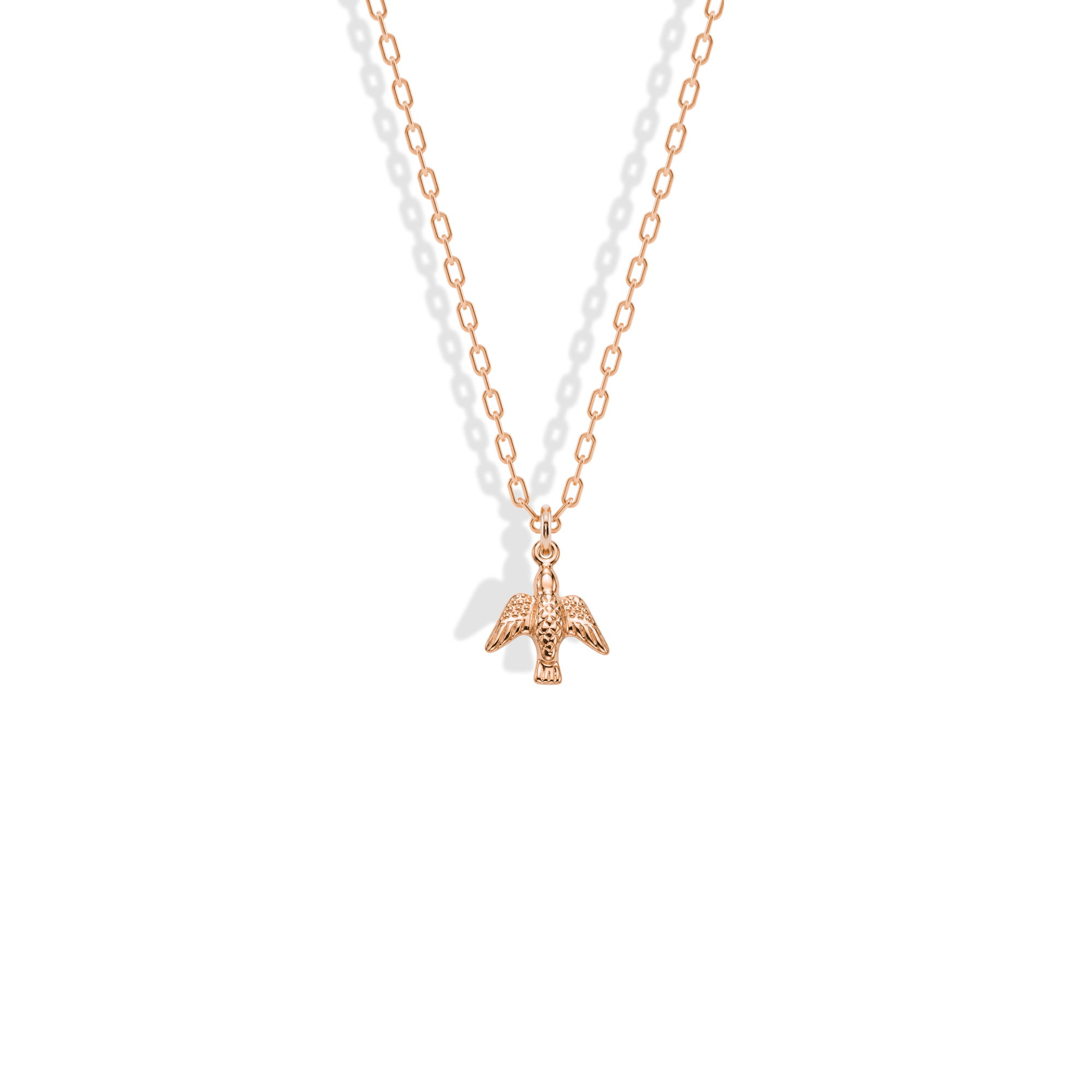 Dove Bird Pendant Necklace 14K Gold