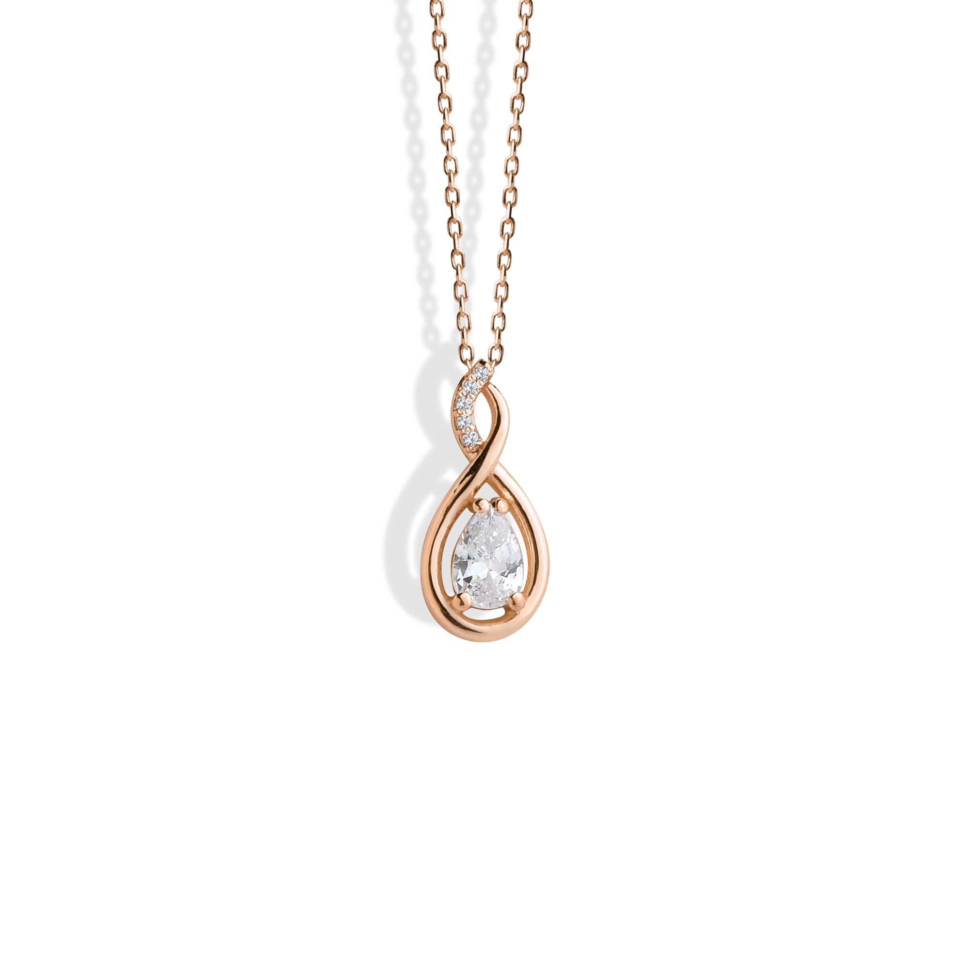 Dripstone Infinity Symbol Diamond Necklace 14K Gold / Silver
