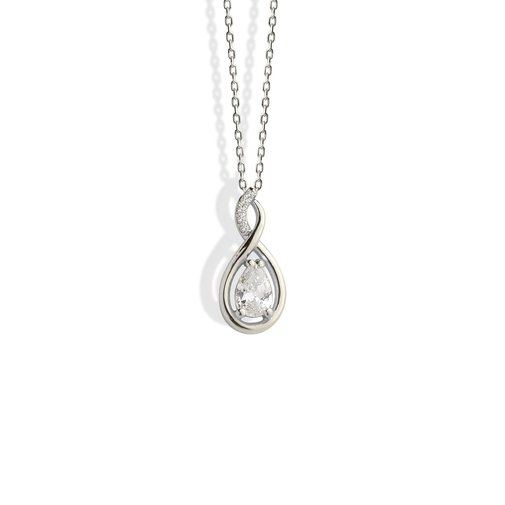 Dripstone Infinity Symbol Diamond Necklace 14K Gold / Silver