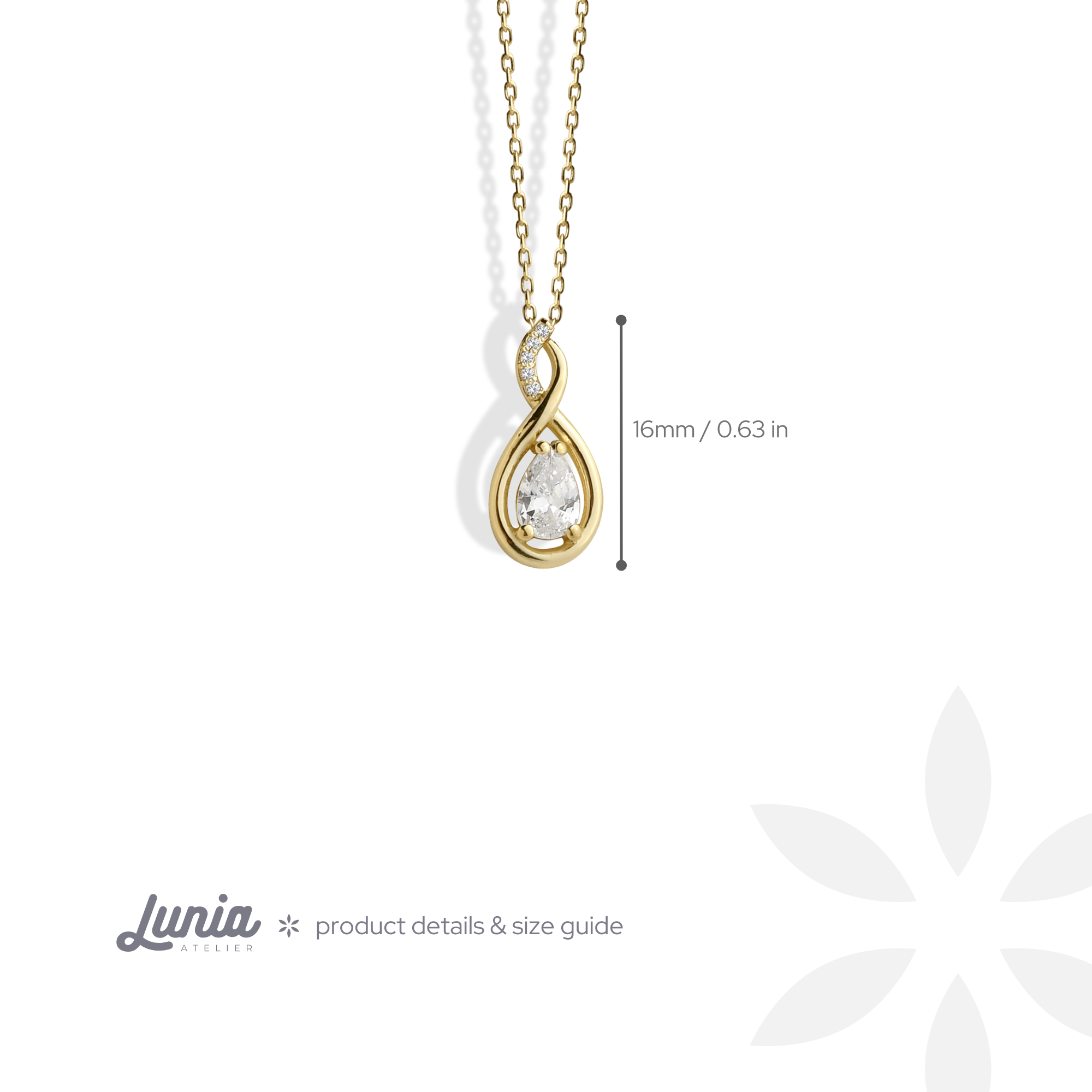 Dripstone Infinity Symbol Diamond Necklace 14K Gold / Silver