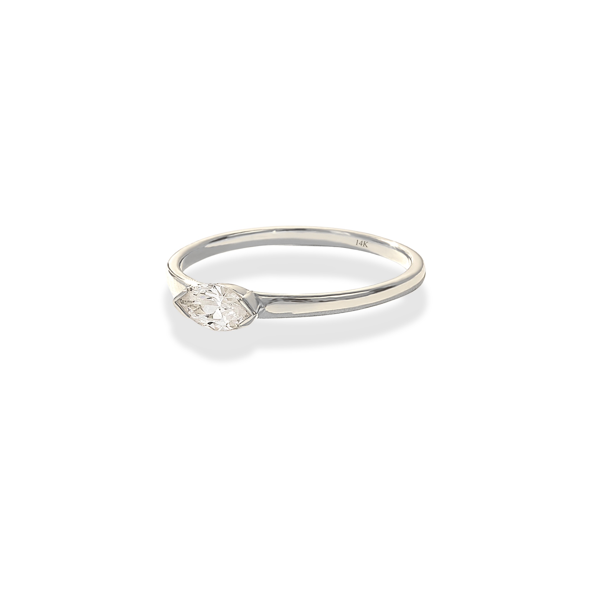 Drop Stone Diamond Ring 14K Gold