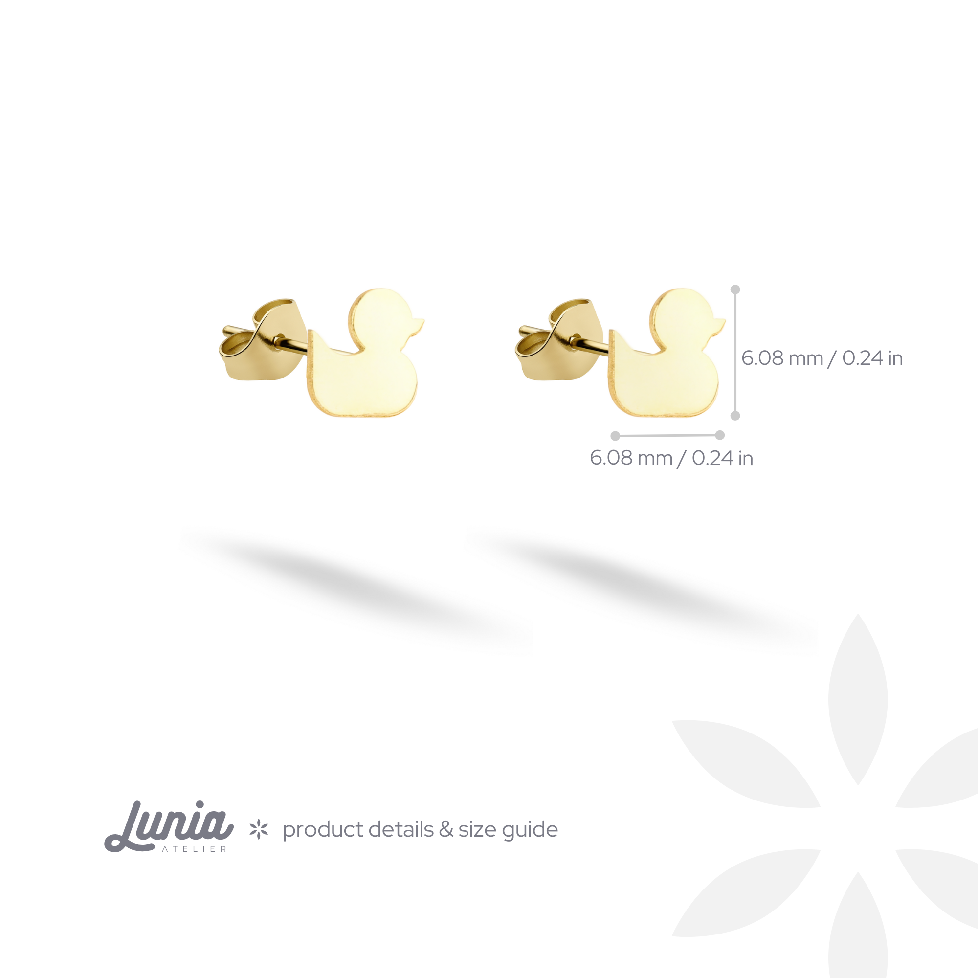 Duck Earrings 14K Gold