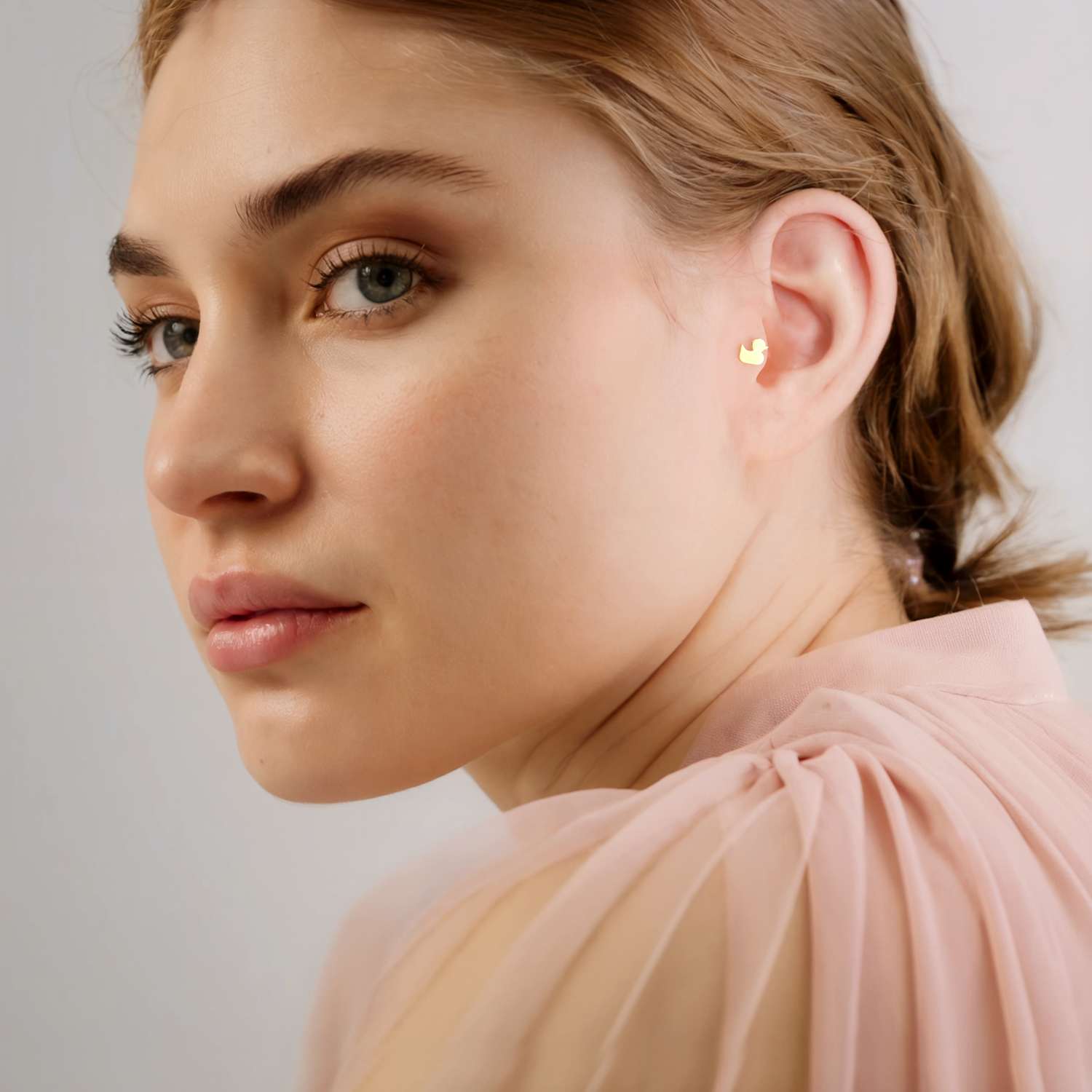 Duck Flatback Ear Piercing 14K Gold