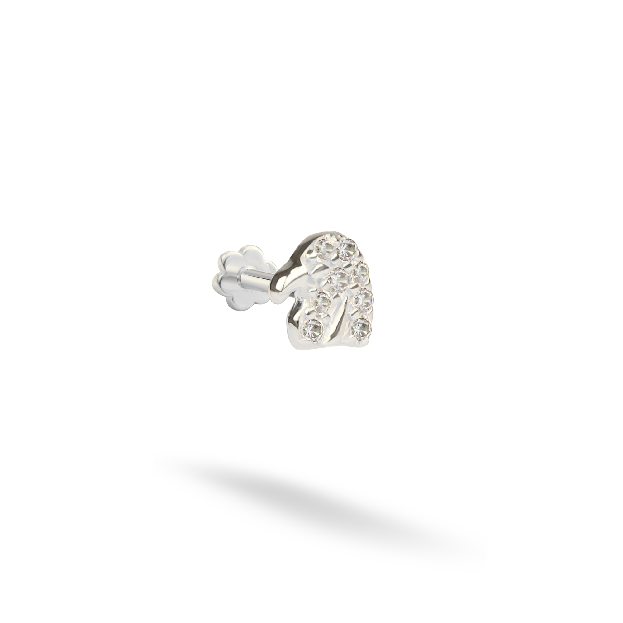 Eagle Flatback Ear Piercing 14K Gold with CZ Stone