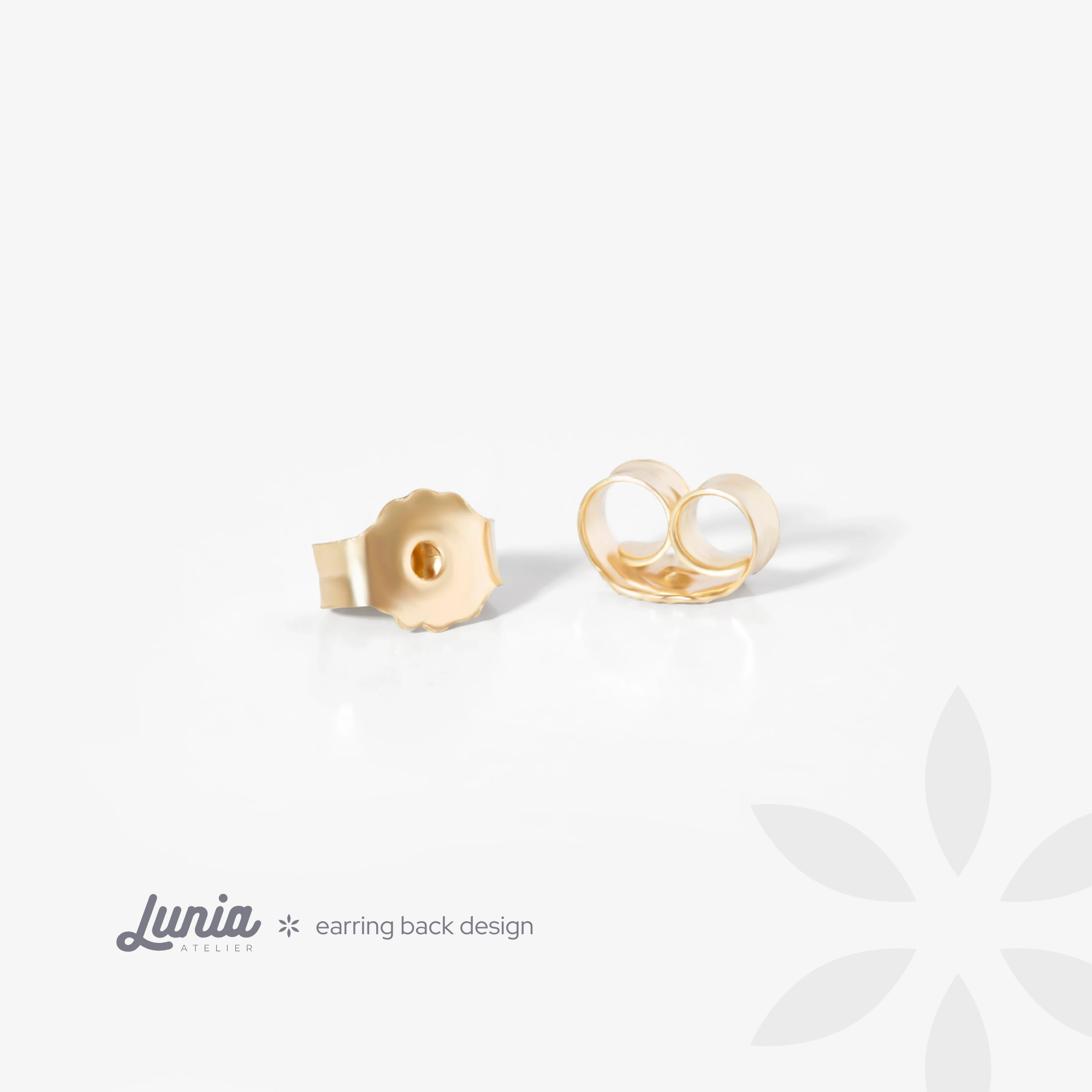 Blob Flatback Earrings 14K Gold