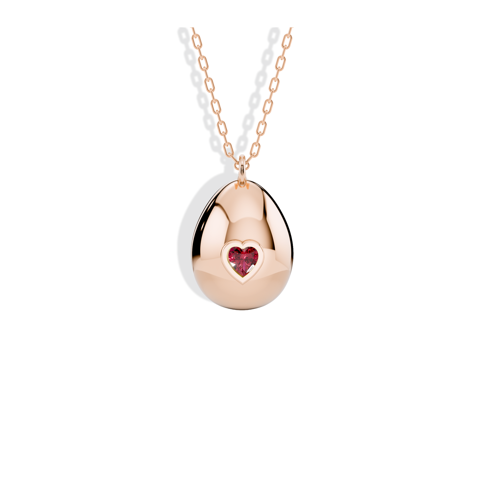 Easter Egg Heart Stone Birthstone Custom Necklace 14K Gold / Silver