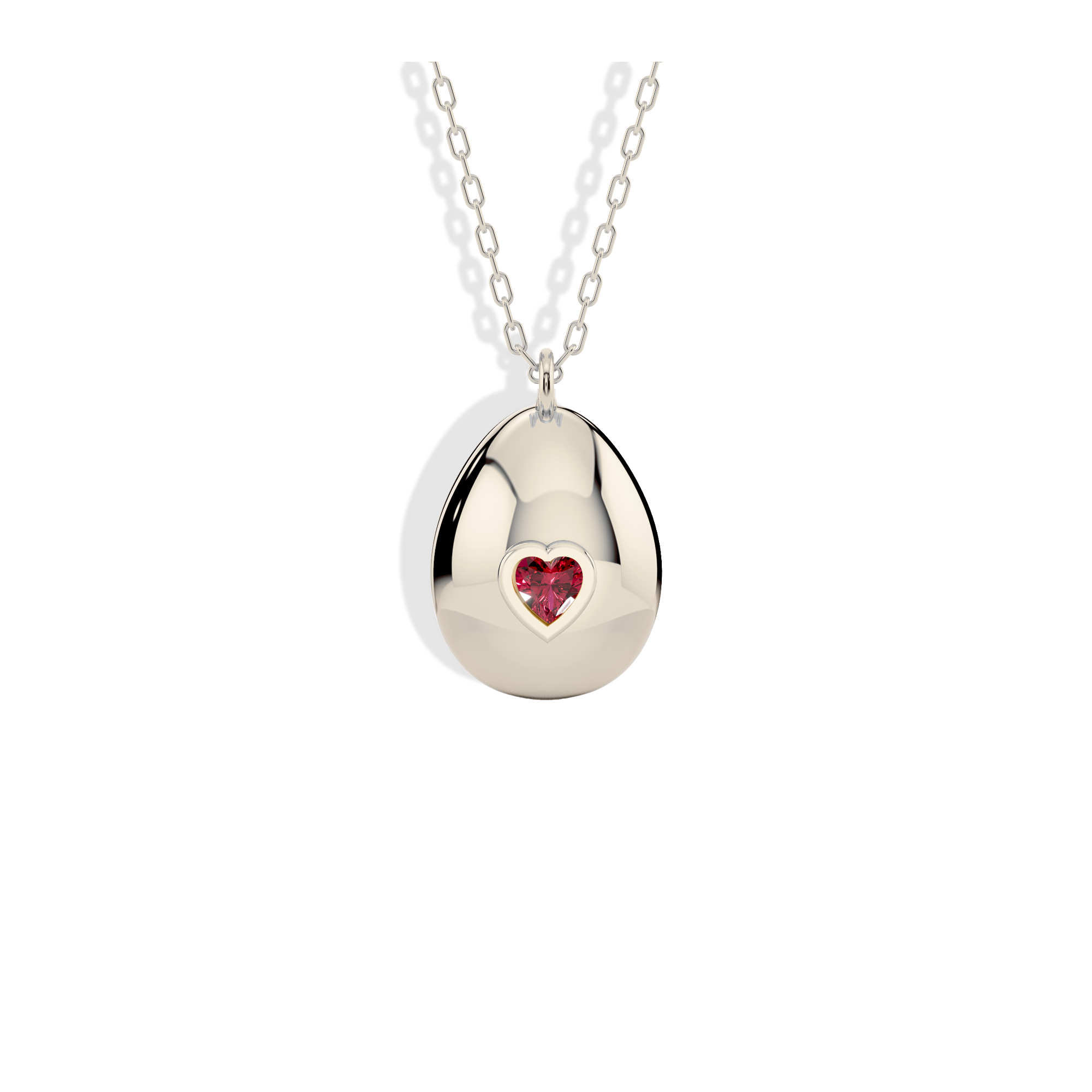 Easter Egg Heart Stone Birthstone Custom Necklace 14K Gold / Silver