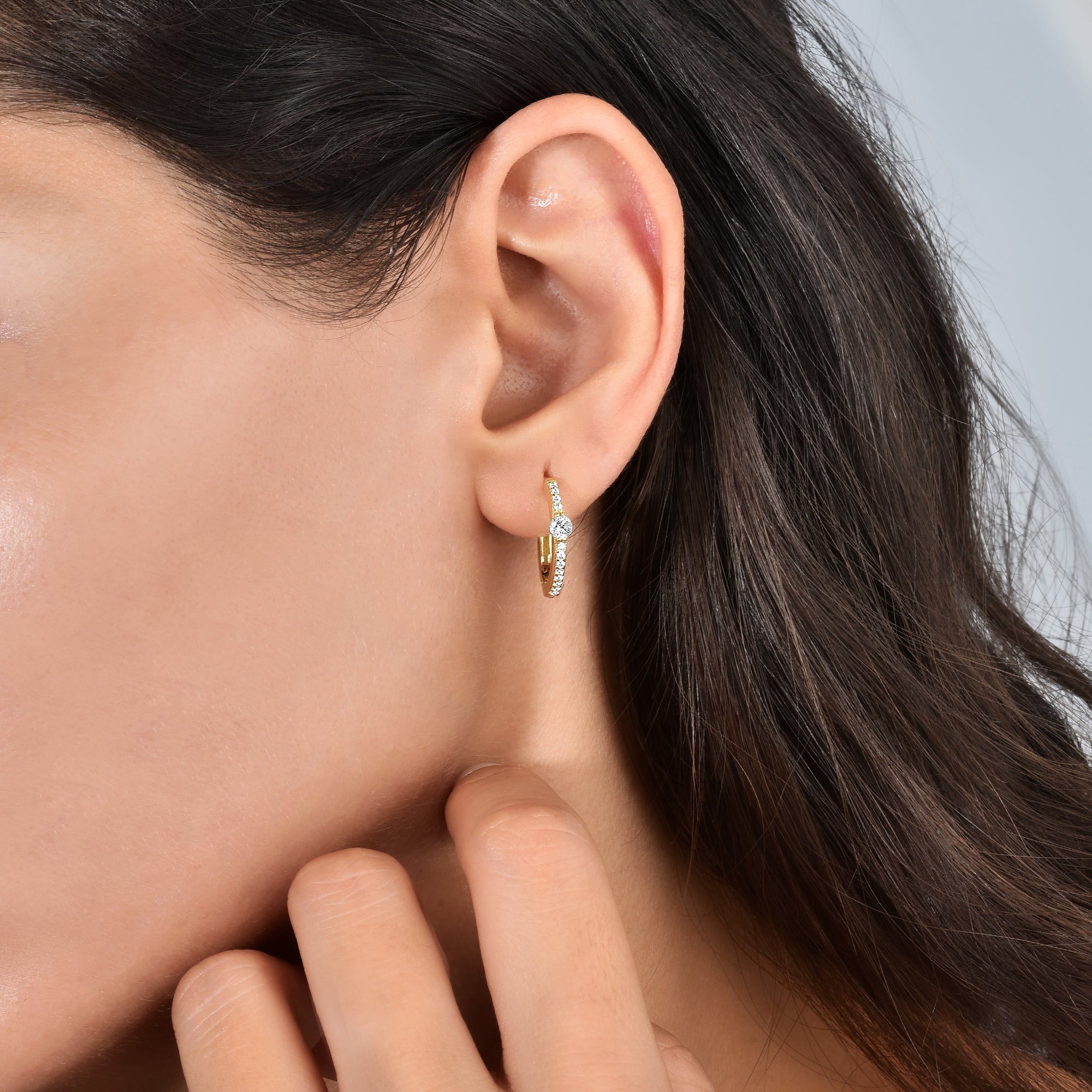 Sophisticated Diamond Hoops Earrings