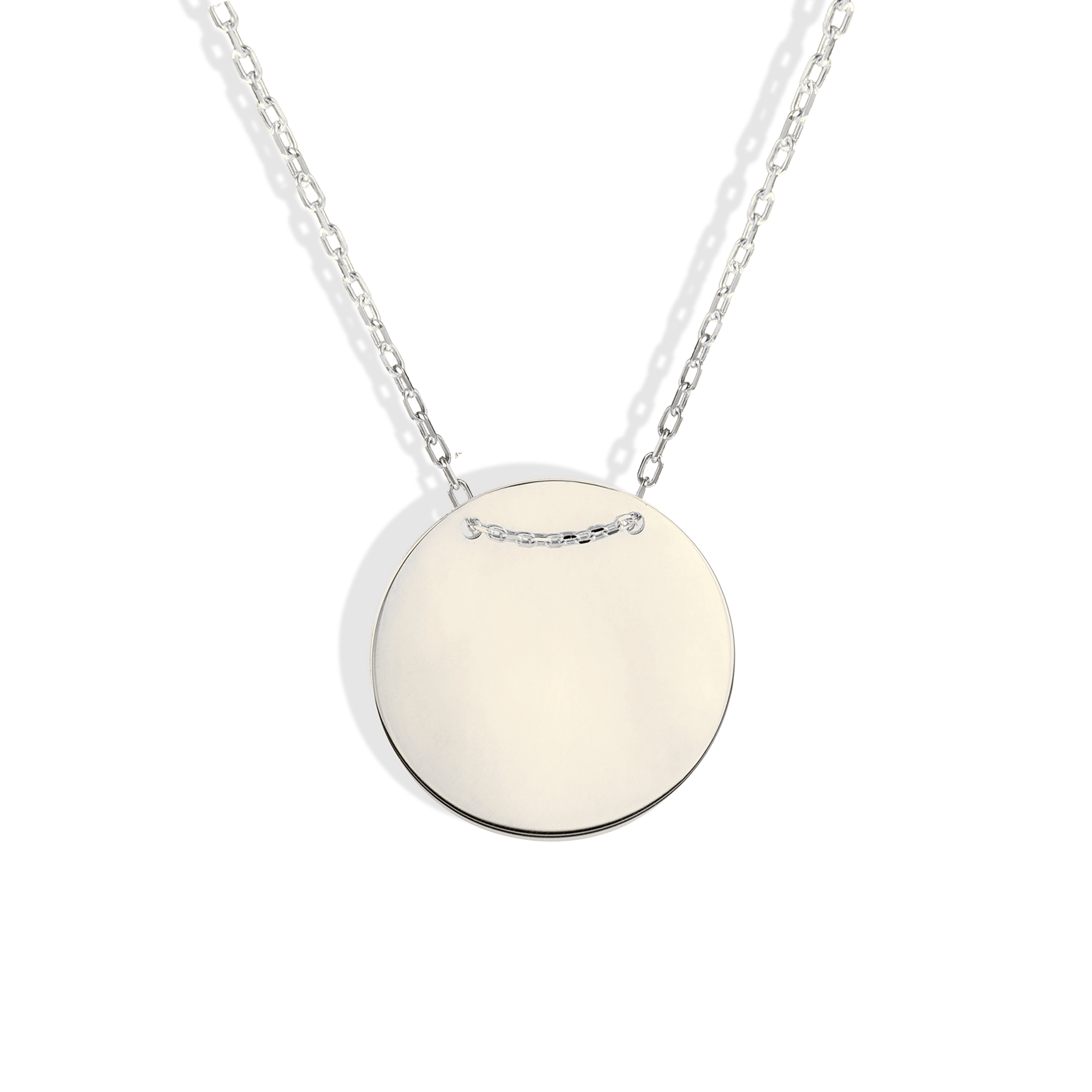 Elegant Disc Round Necklace 14K Gold