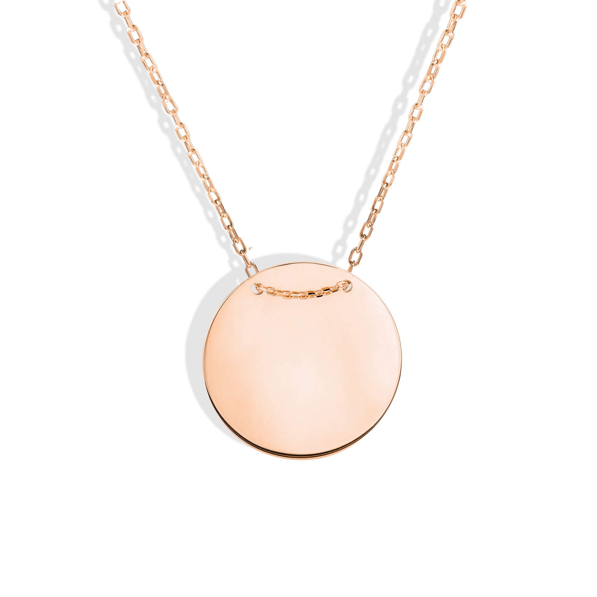Elegant Disc Round Necklace 14K Gold