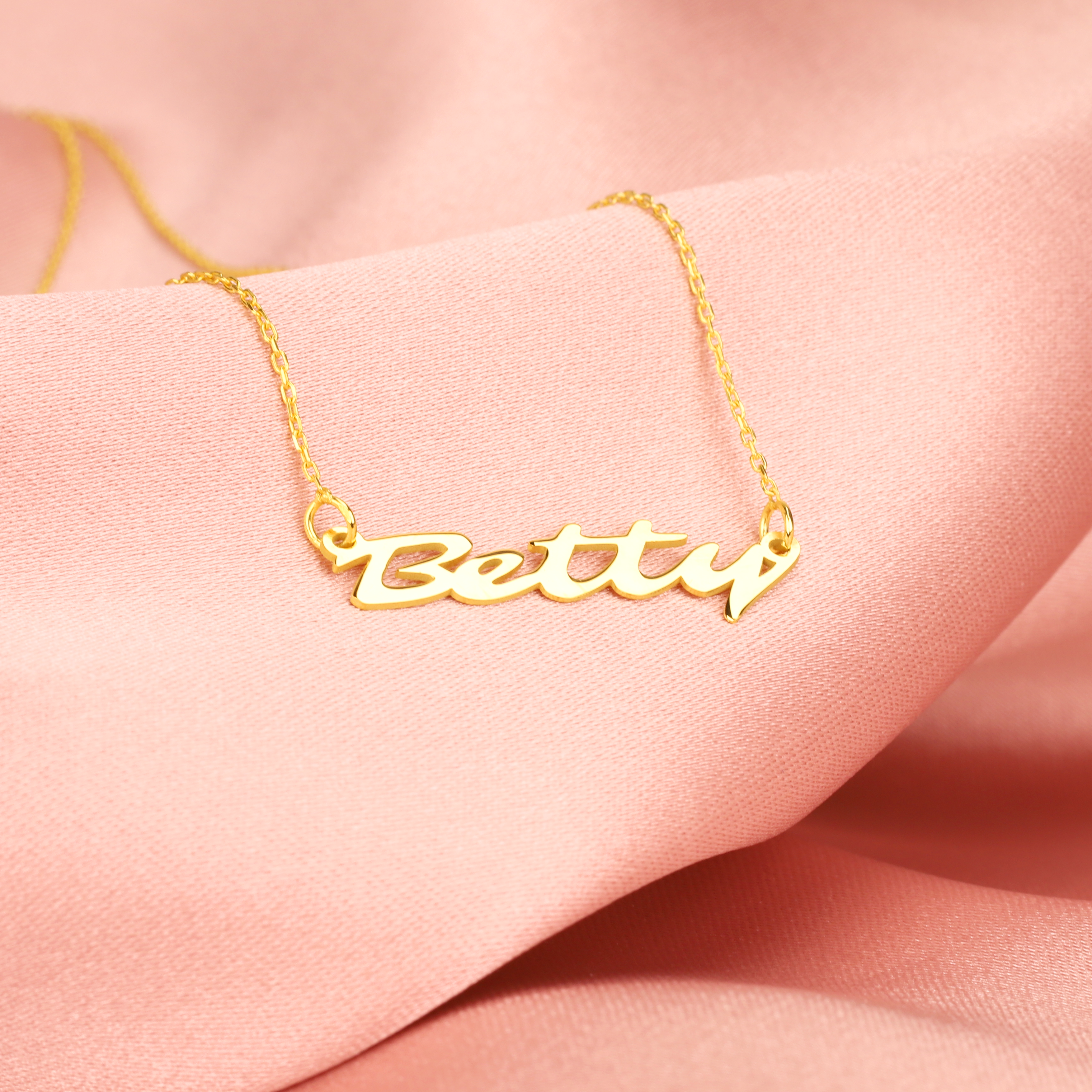 Elegant Personalized Name Custom Necklace 14K Gold