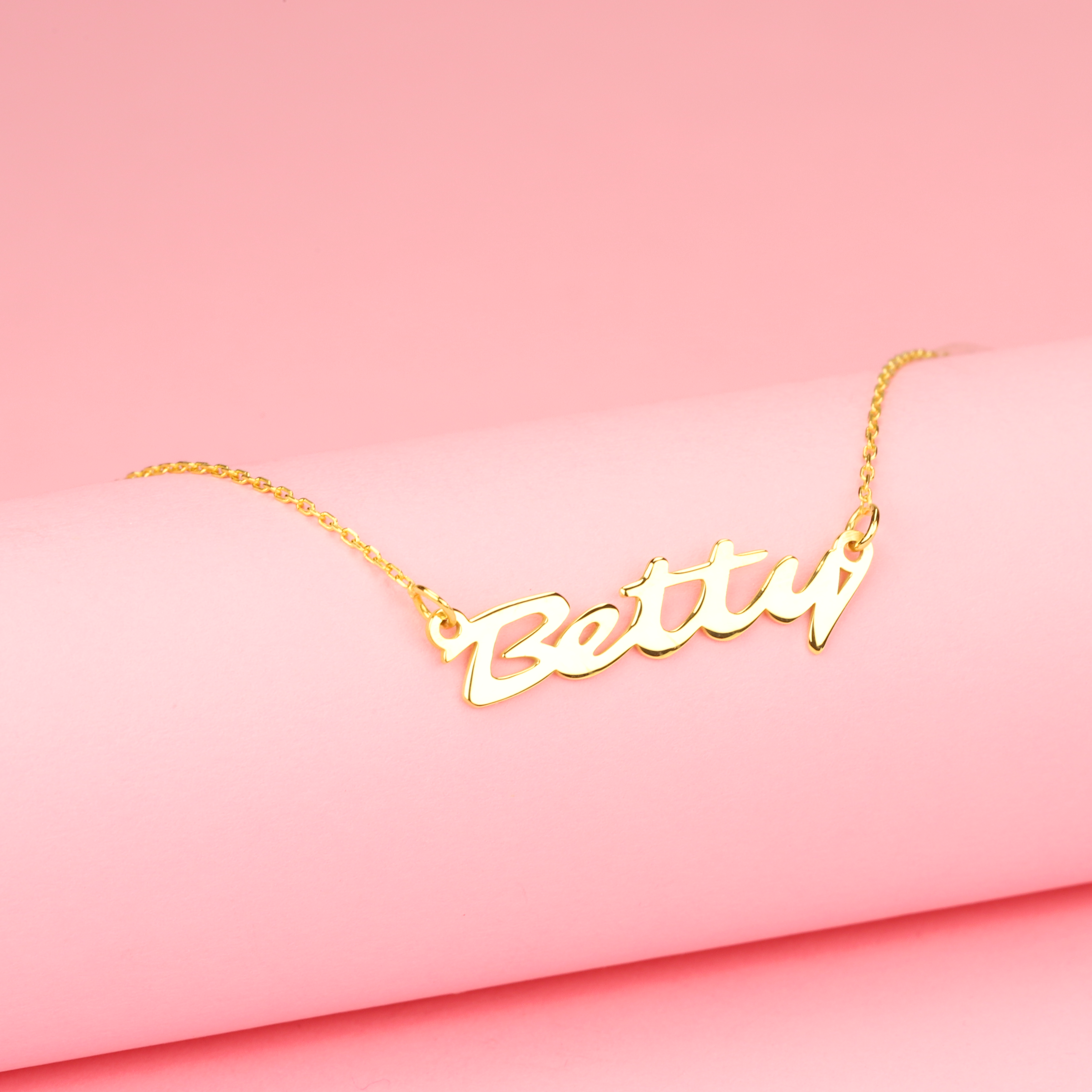 Elegant Personalized Name Custom Necklace 14K Gold