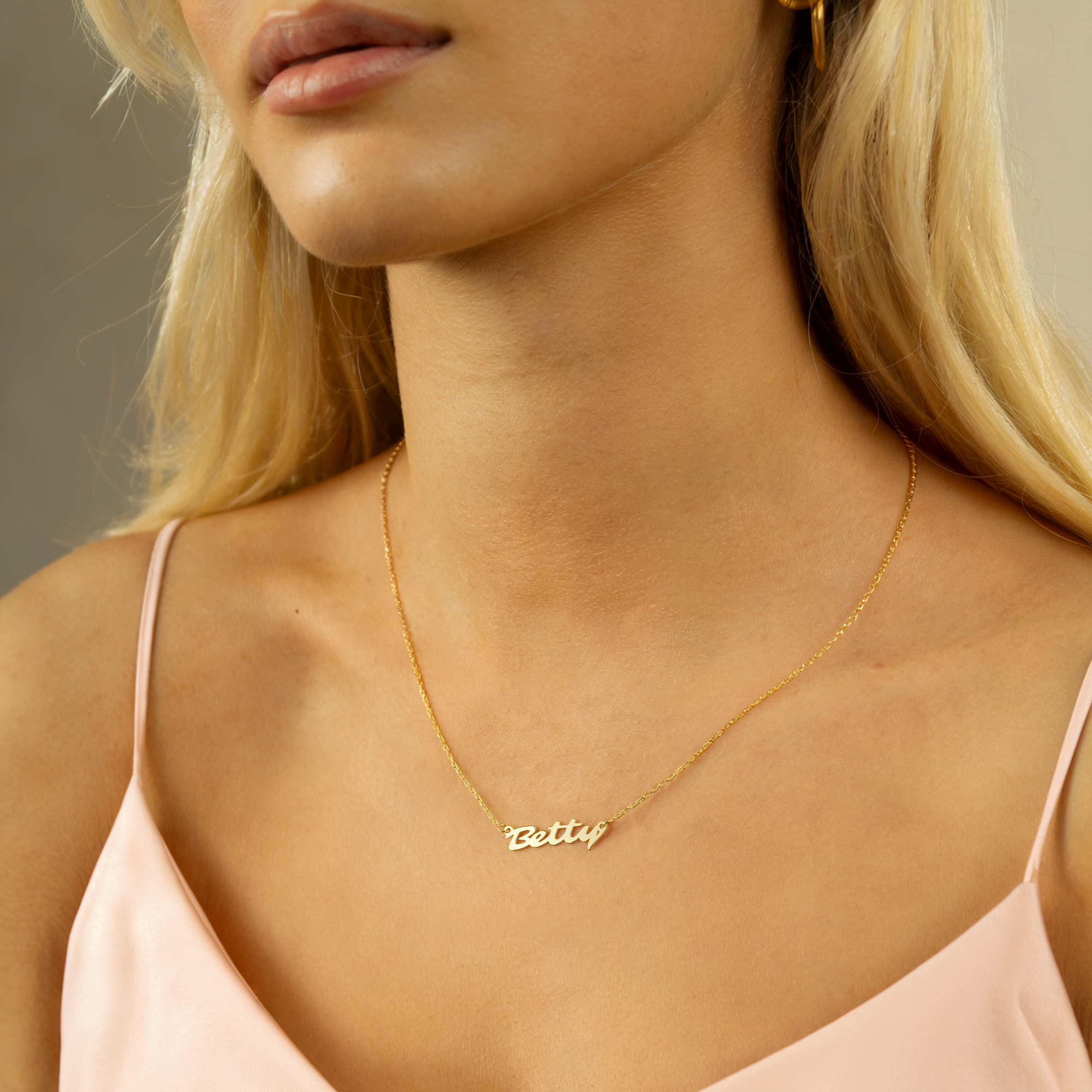 Elegant Personalized Name Custom Necklace 14K Gold