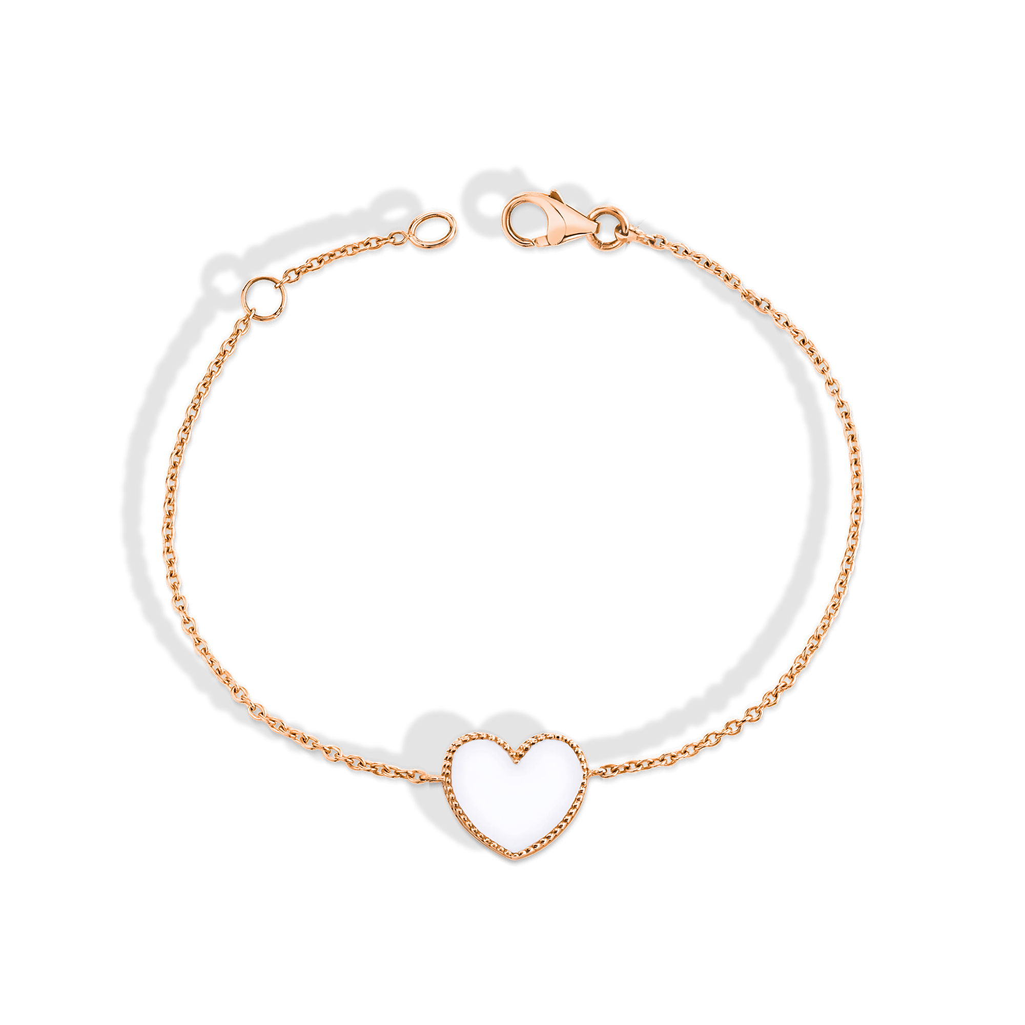 Enamel Heart Bracelet 14K Gold