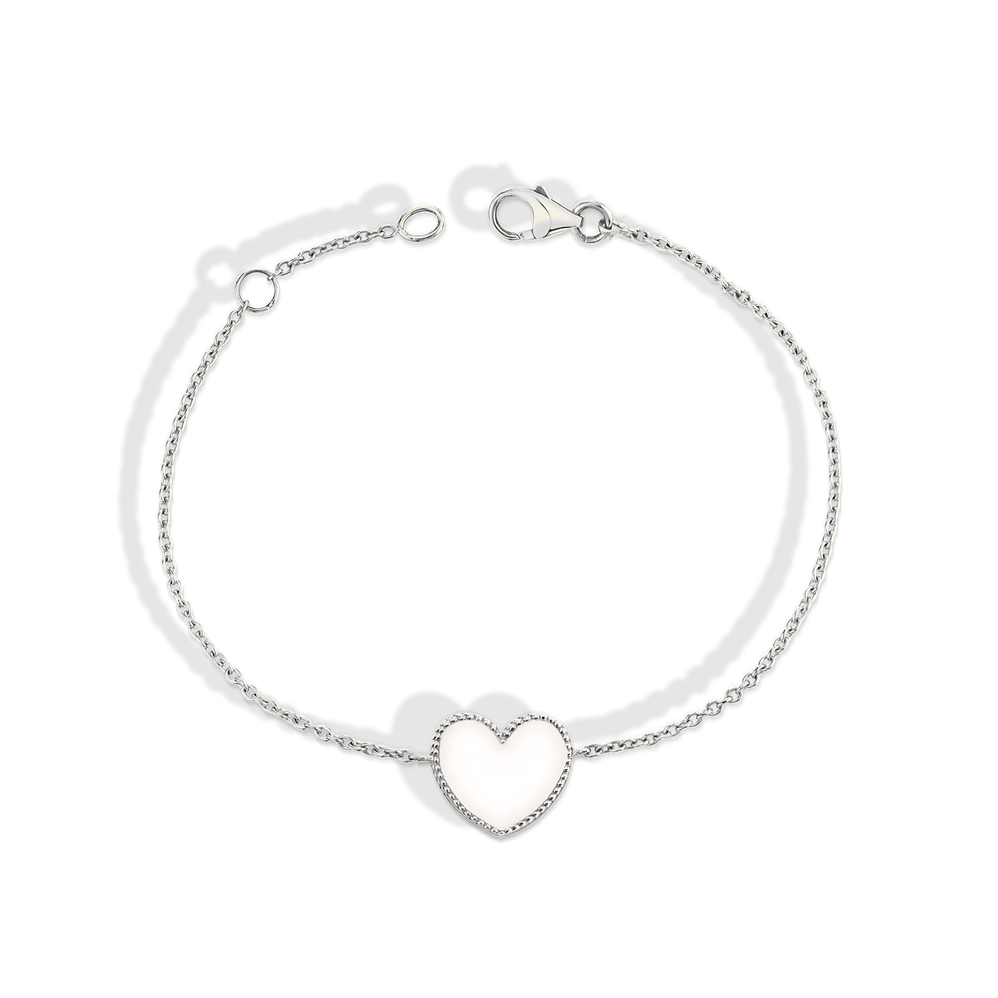 Enamel Heart Bracelet 14K Gold