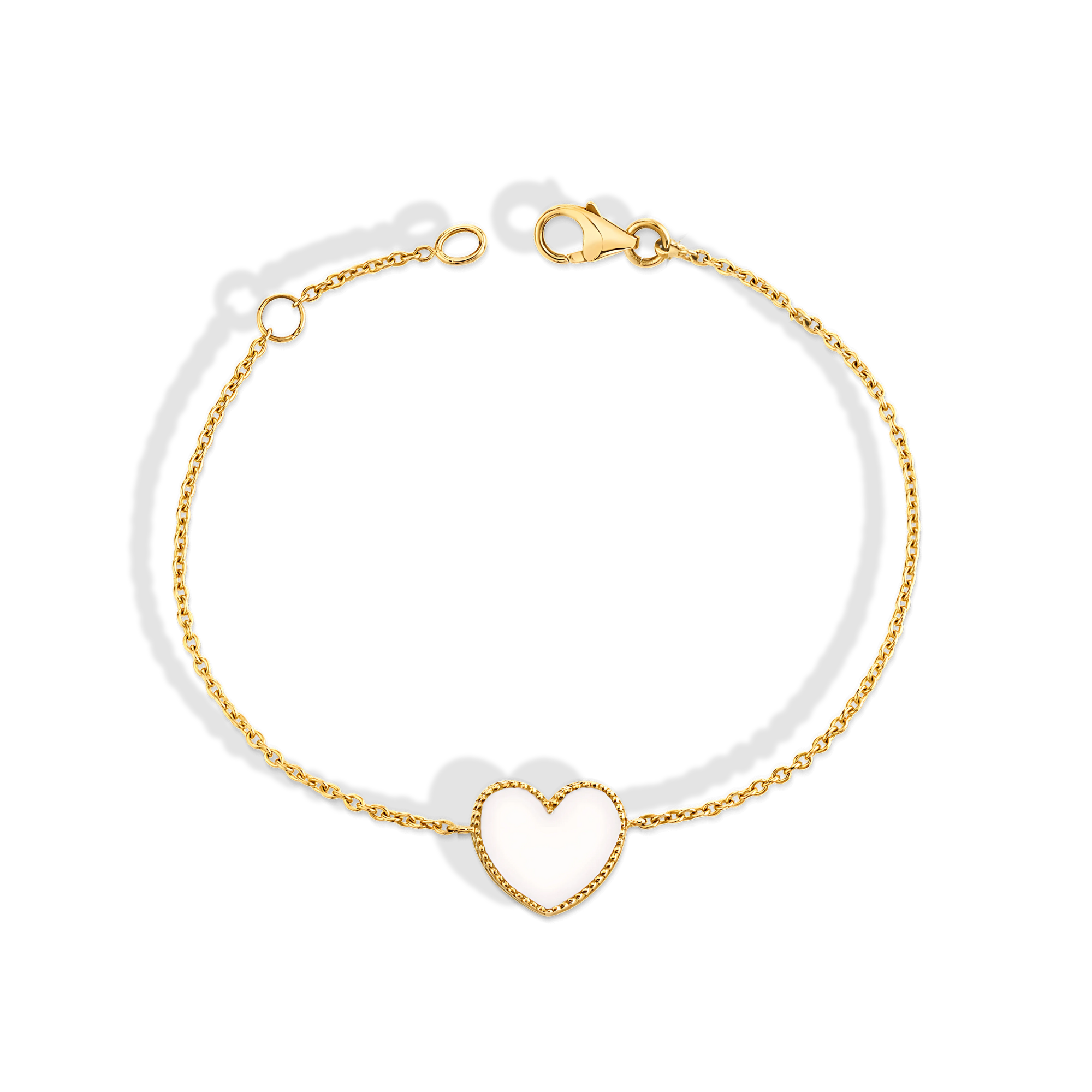 Enamel Heart Bracelet 14K Gold