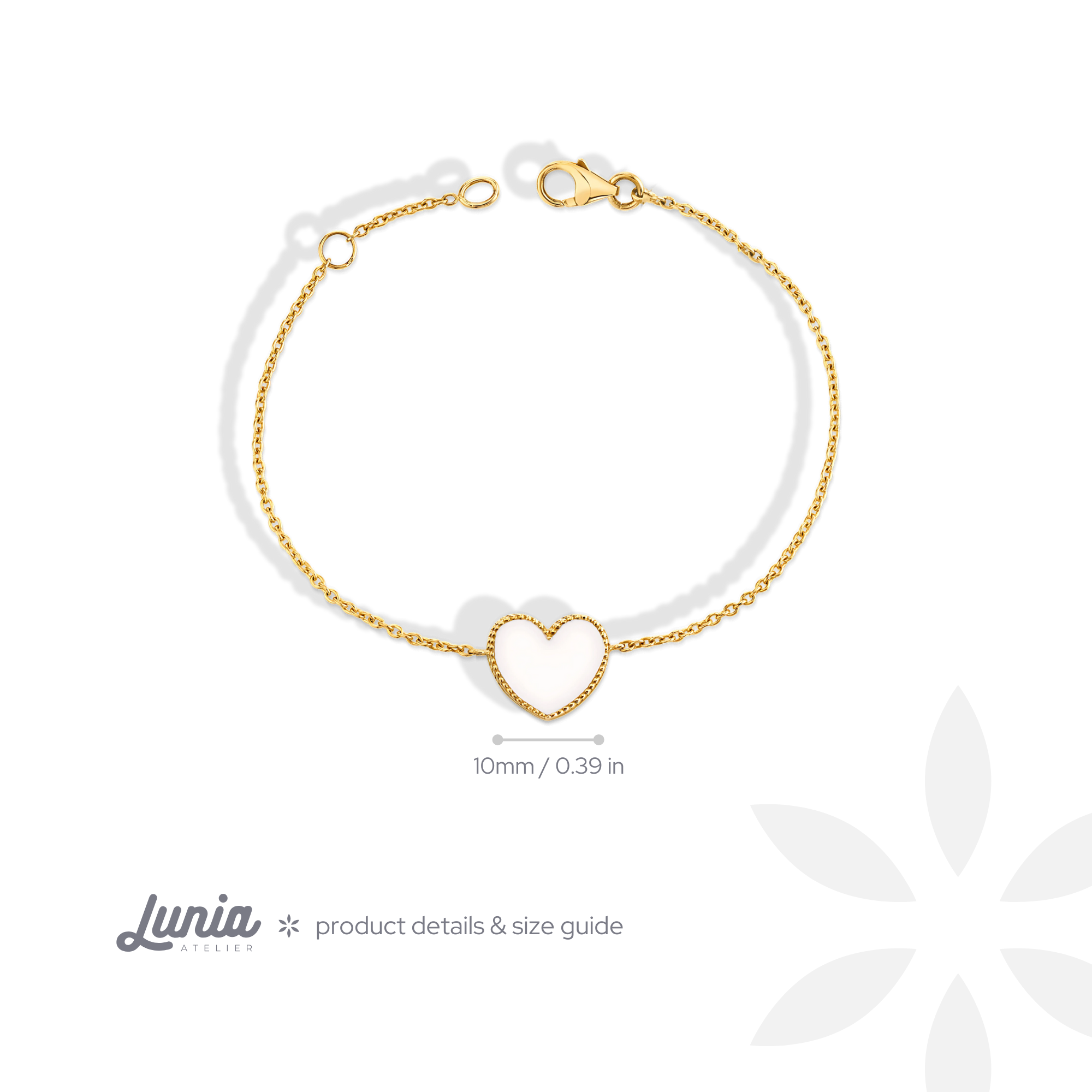 Enamel Heart Bracelet 14K Gold