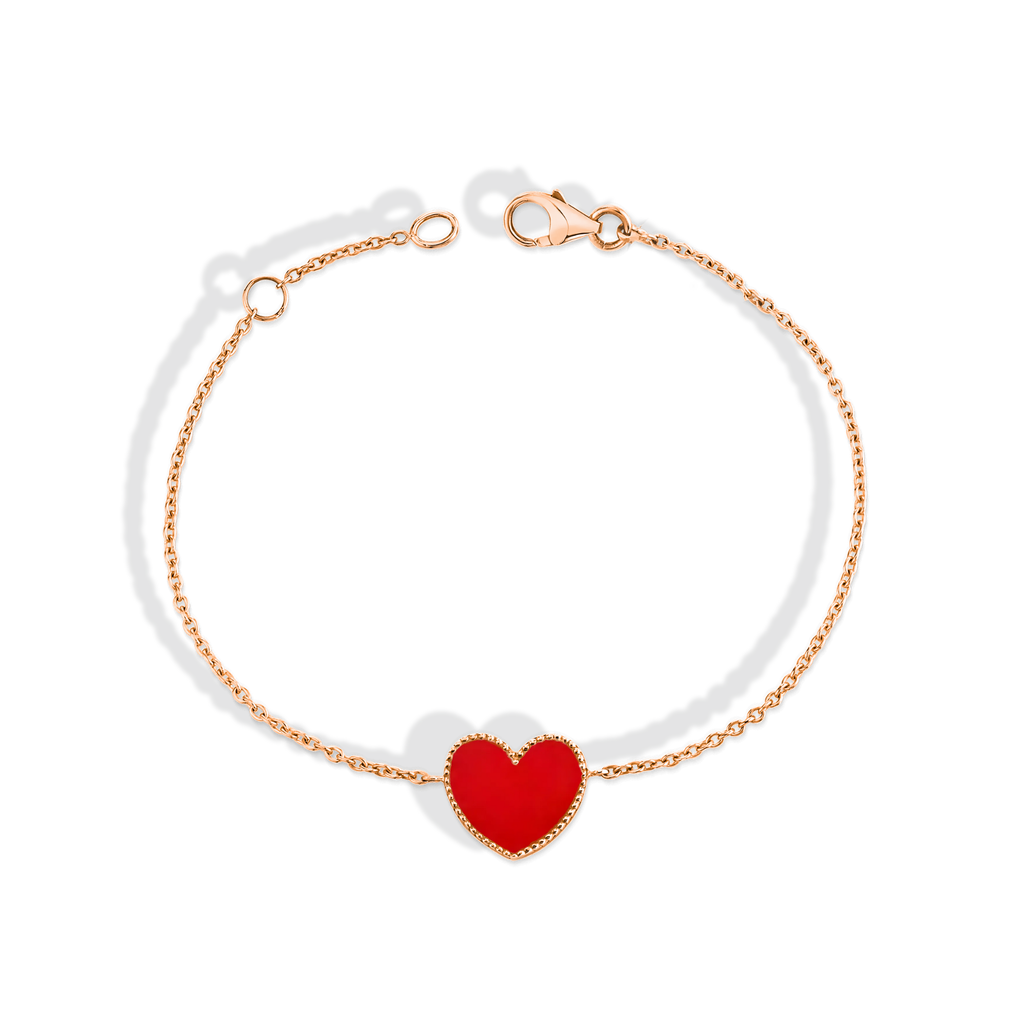Enamel Heart Bracelet 14K Gold