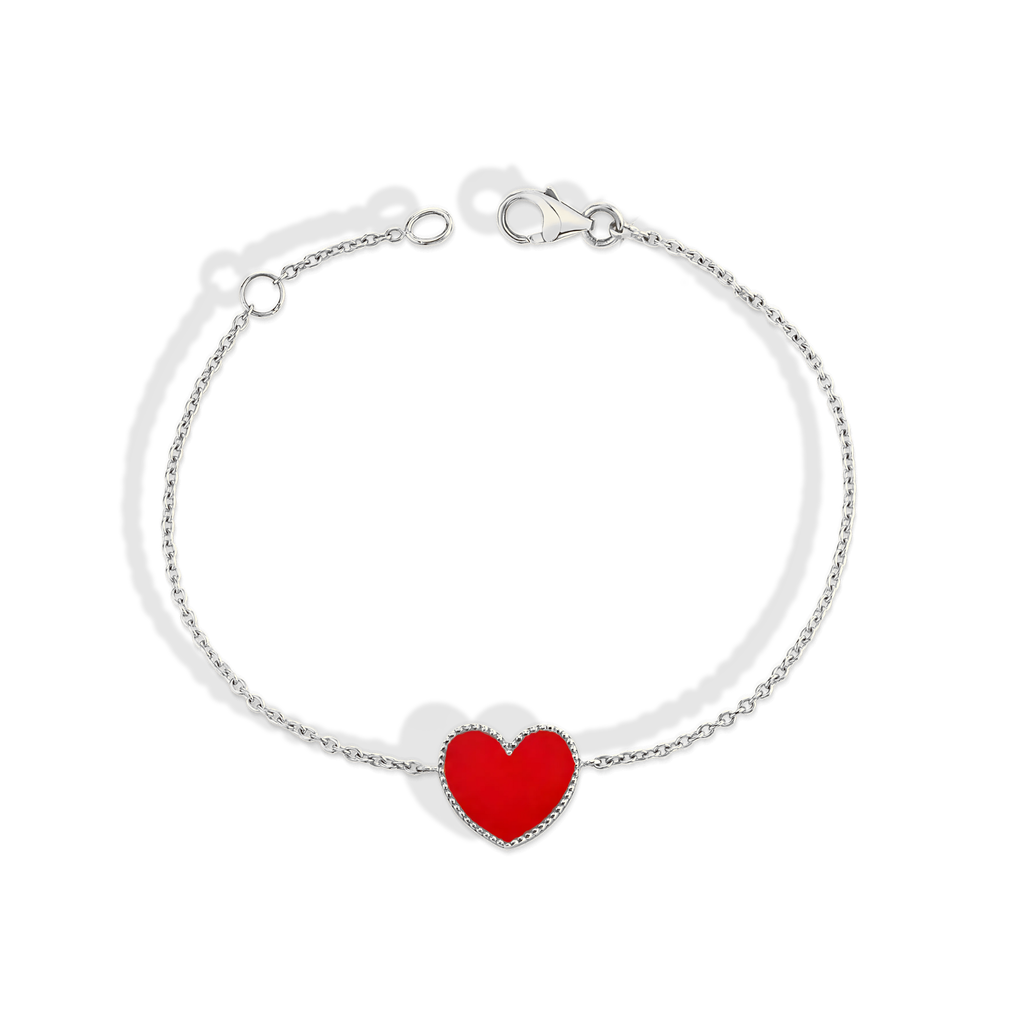 Enamel Heart Bracelet 14K Gold
