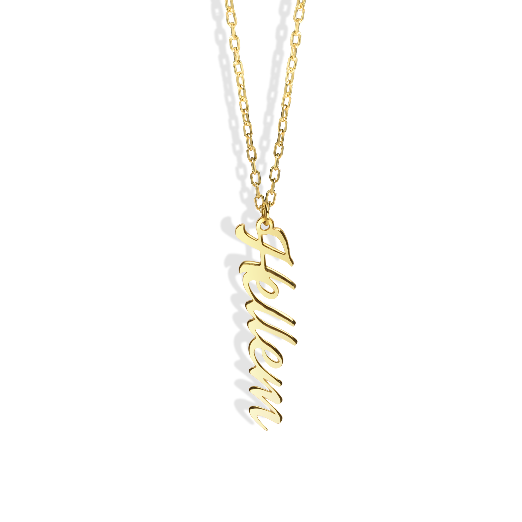Vertical Bar Custom Name Necklace in 14K Gold