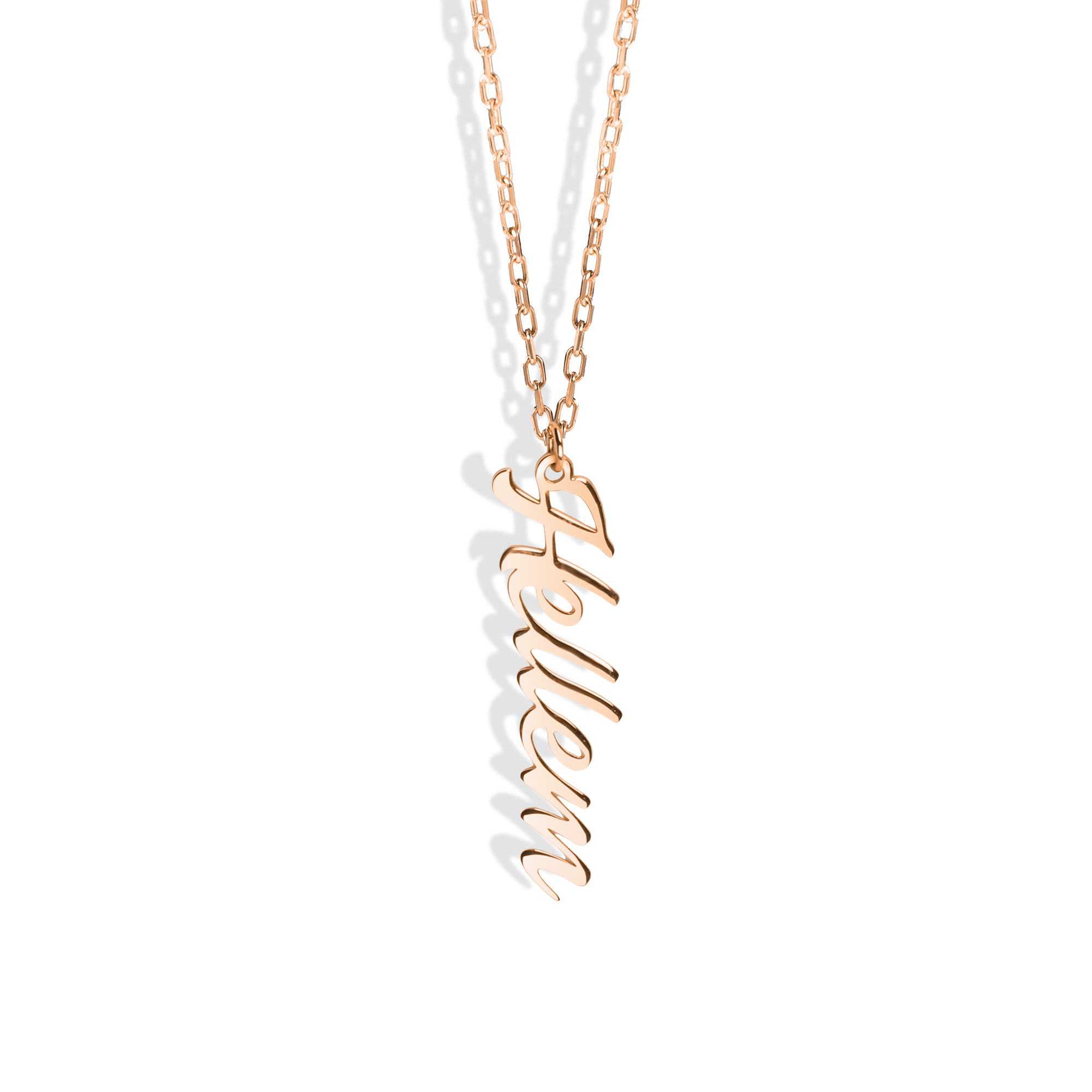 Essence Vertical Personalized Name Custom Necklace 14K Gold