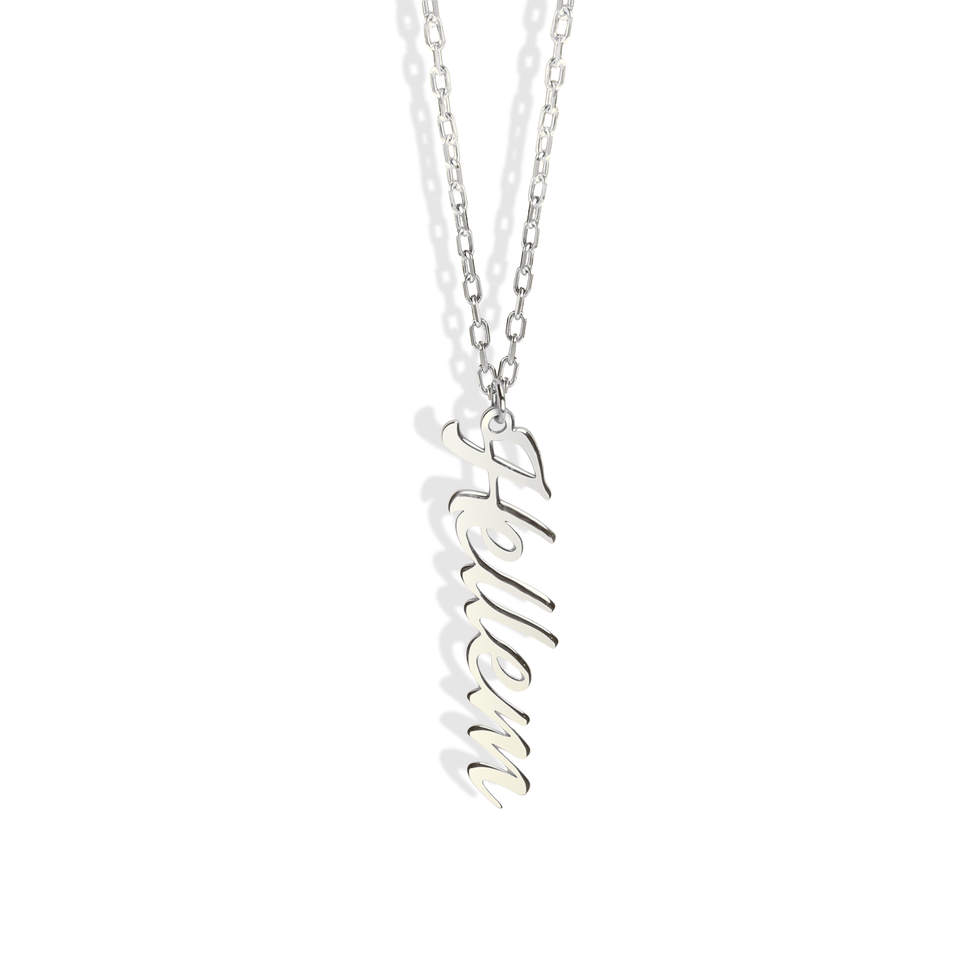Essence Vertical Personalized Name Custom Necklace 14K Gold