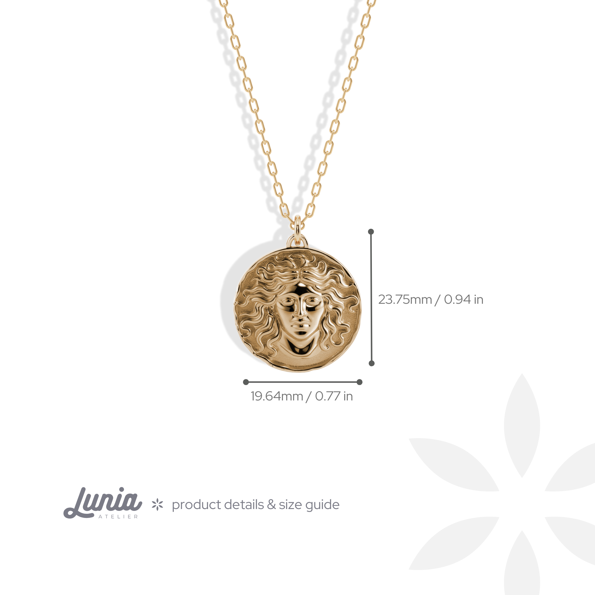 Medusa Pendant Necklace 14K Gold / Silver
