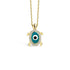 Evil Eye Bead Caretta Necklace 14K Gold