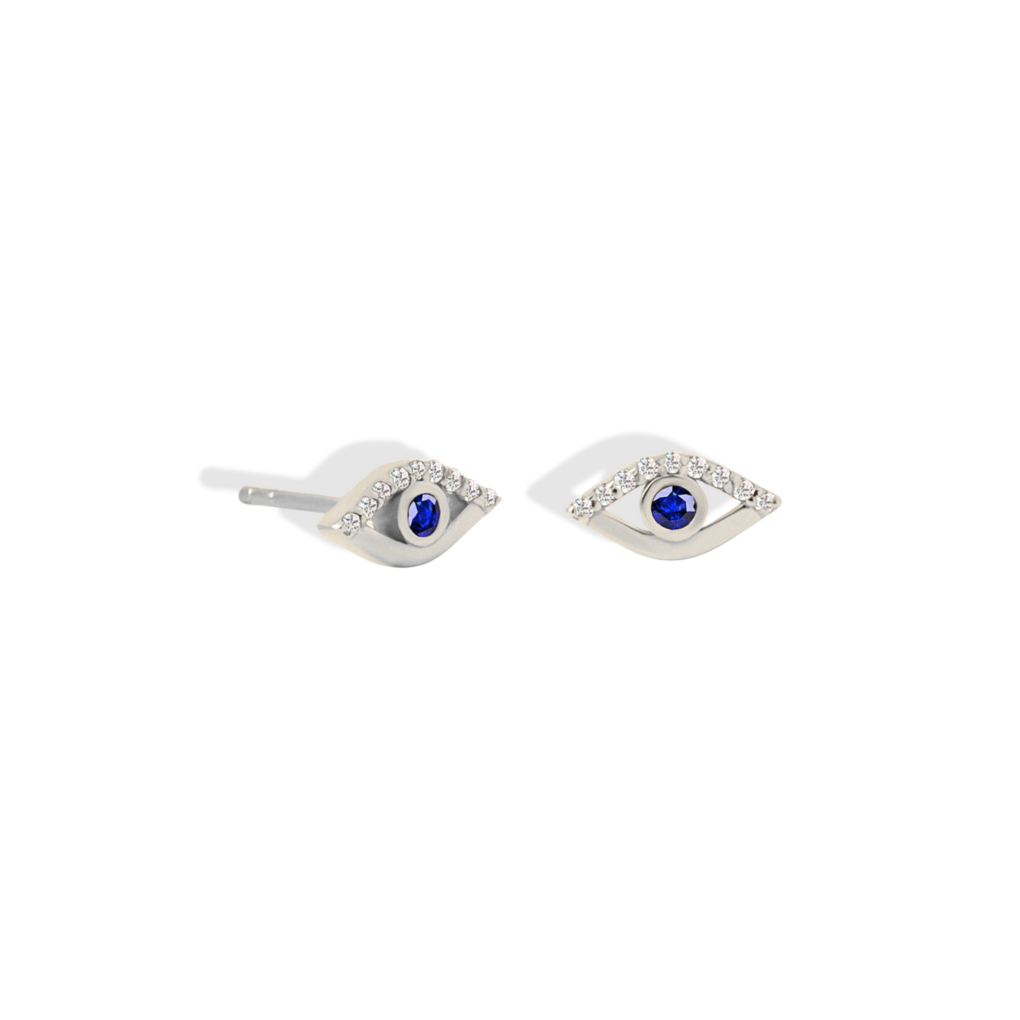Eye Evil Eye Blue Diamond Earrings 14K Gold