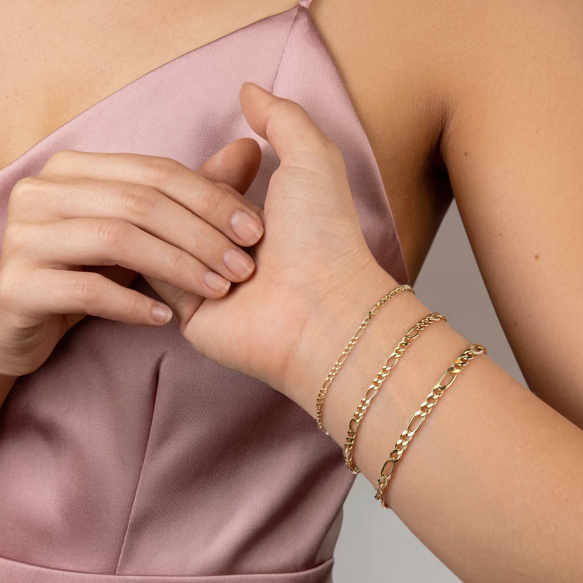 Figaro Chain Bracelet 14K Gold