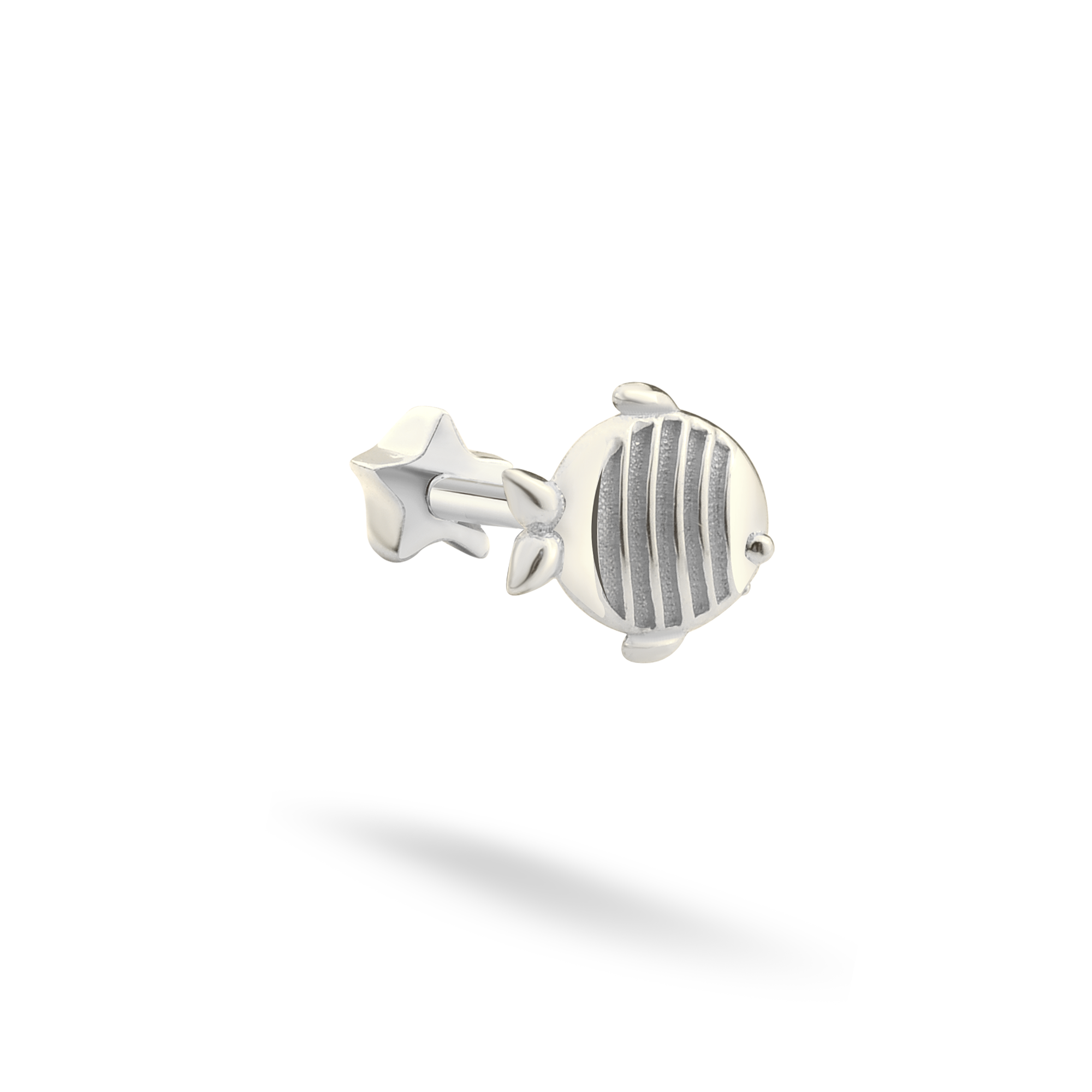 Fish Flatback Ear Piercing 14K Gold