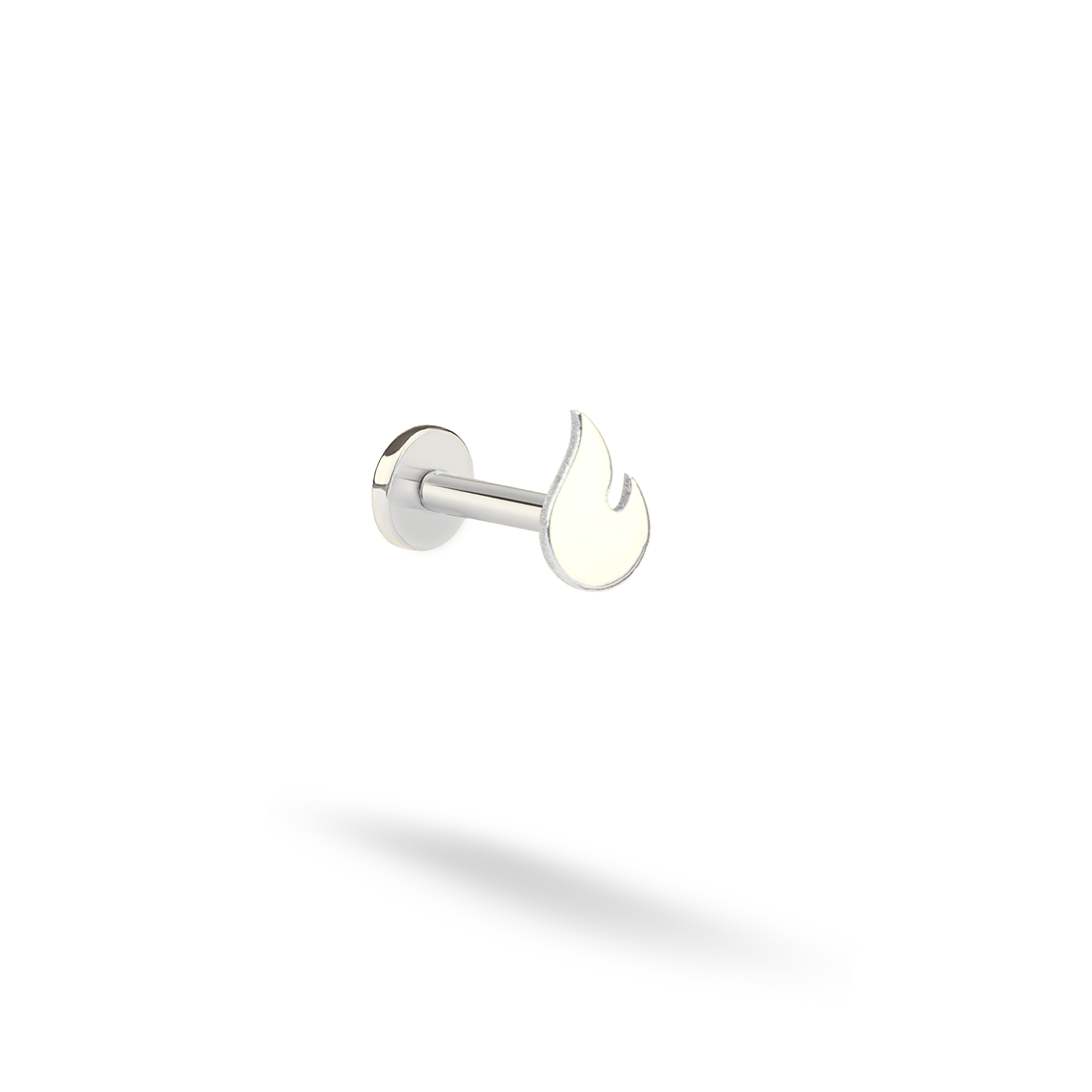 Flame Flatback Ear Piercing 14K Gold