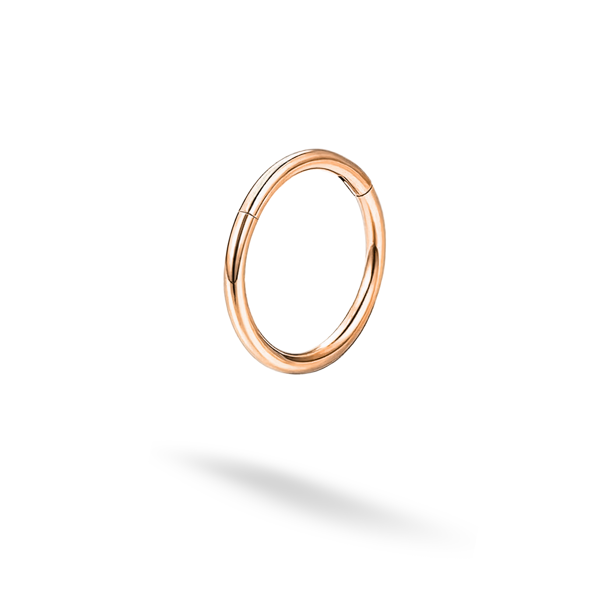 Flat Round Ring Hoop Ear Piercing 14K Gold