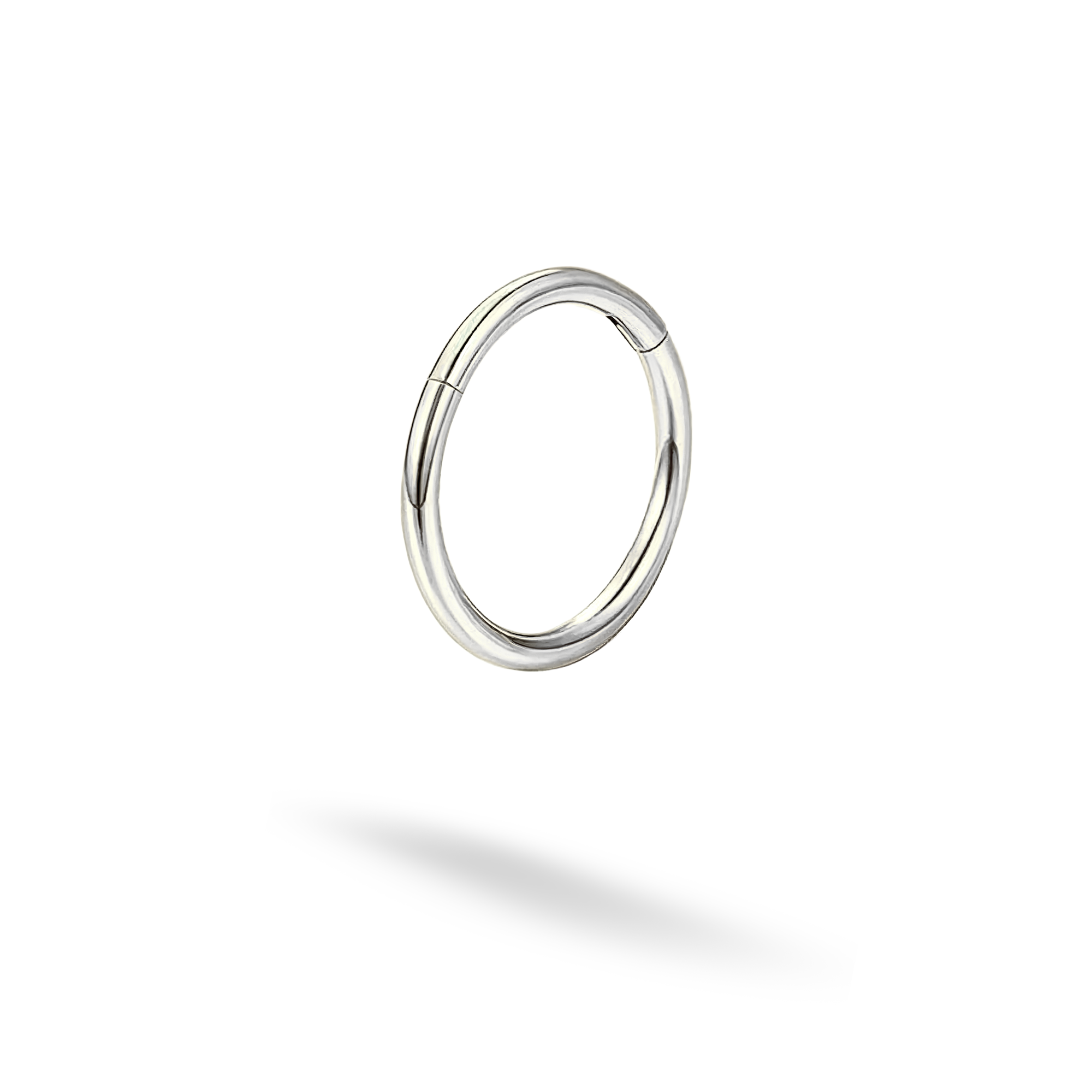 Flat Round Ring Hoop Ear Piercing 14K Gold
