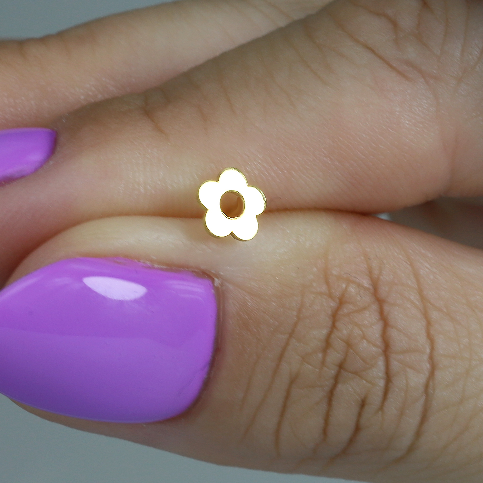 Flower Flatback Ear Piercing 14K Gold