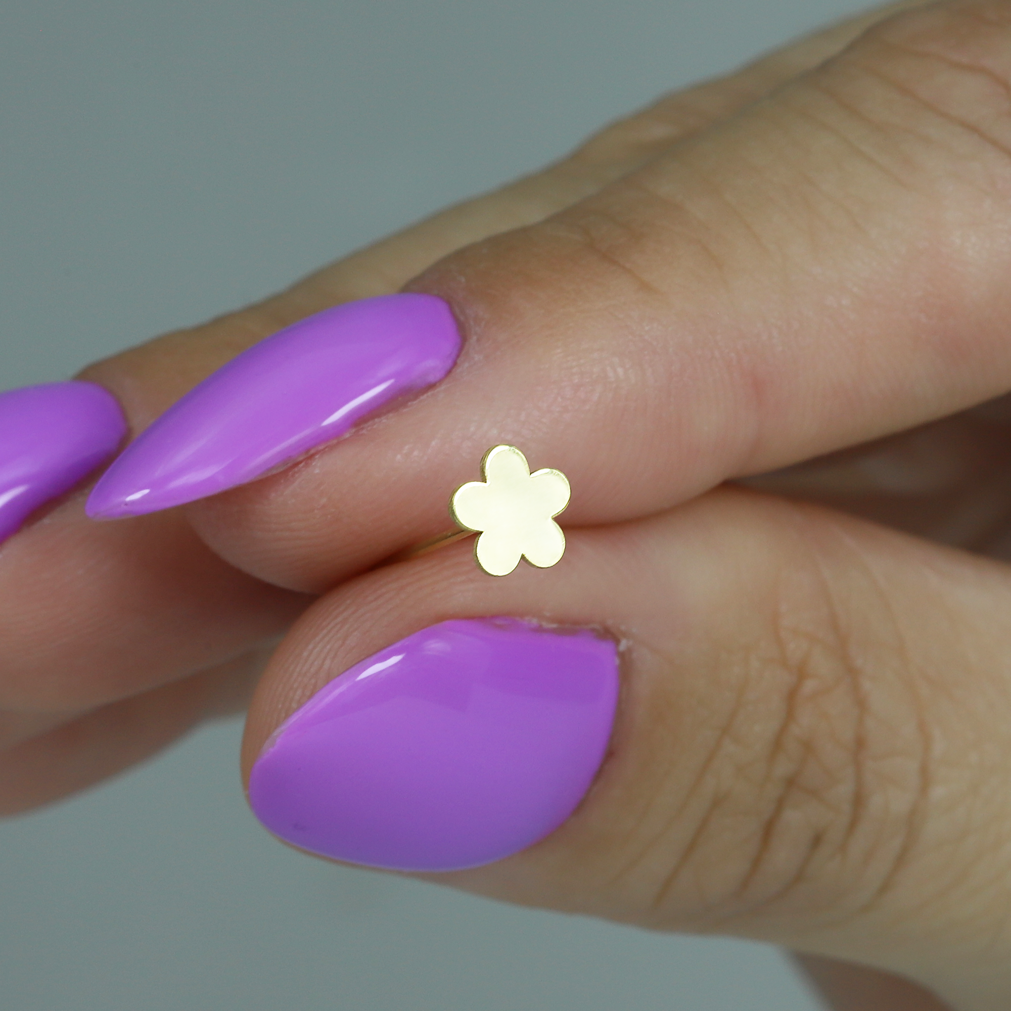 Flower Flatback Ear Piercing 14K Gold
