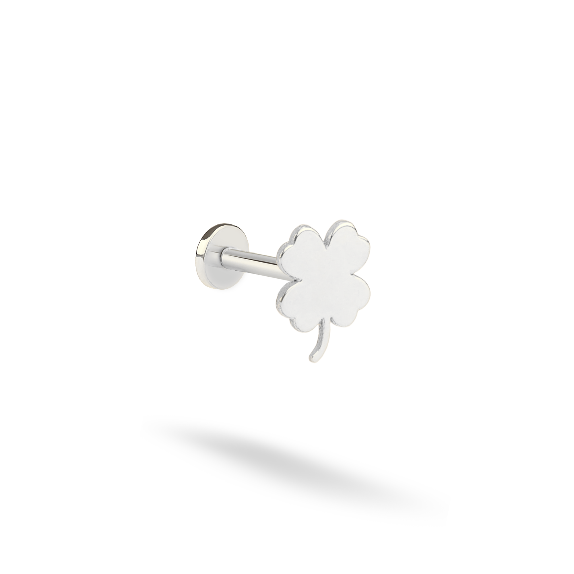 Four-Leaf Clover Flatback Ear Piercing 14K Gold