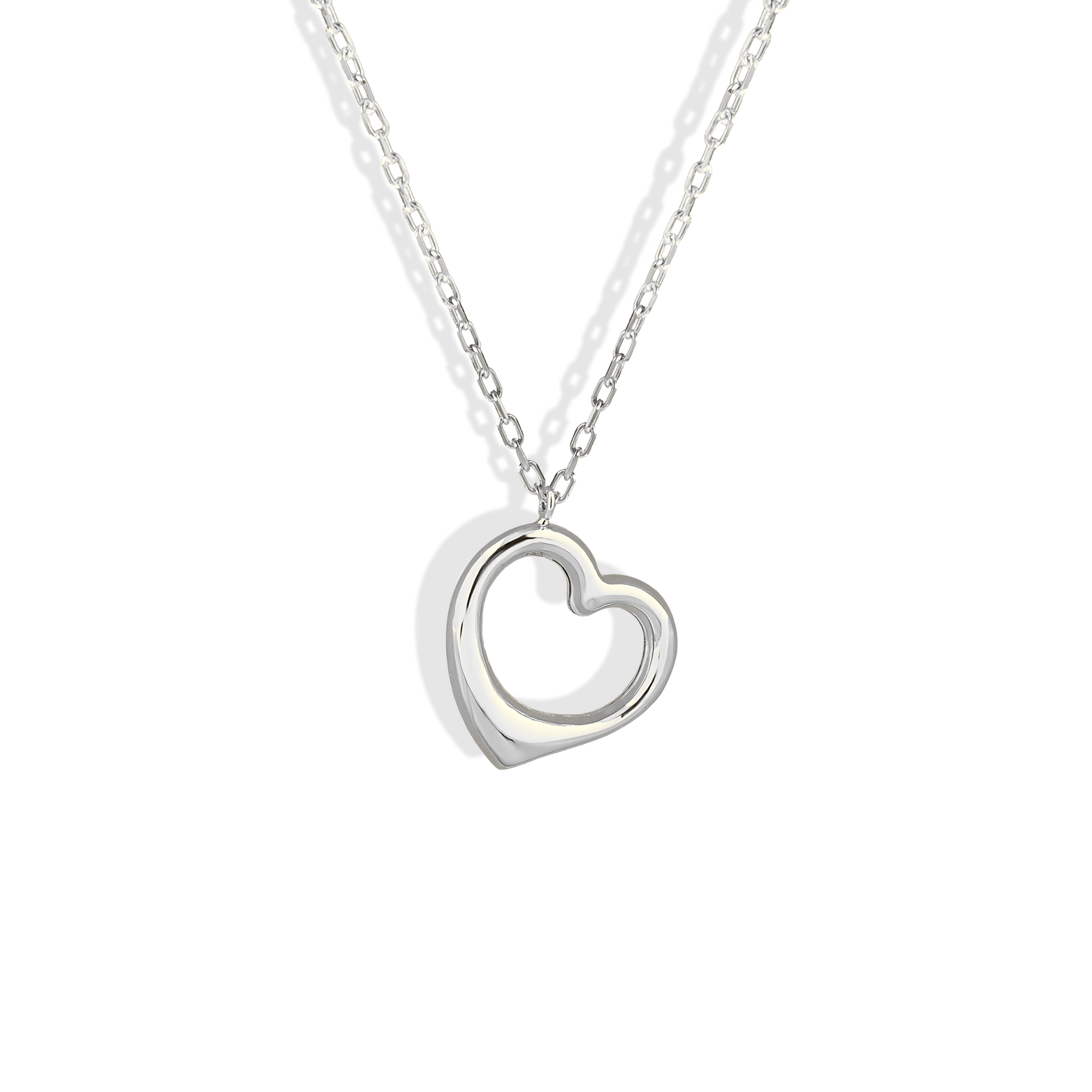 Frame Heart Love Necklace 14K Gold