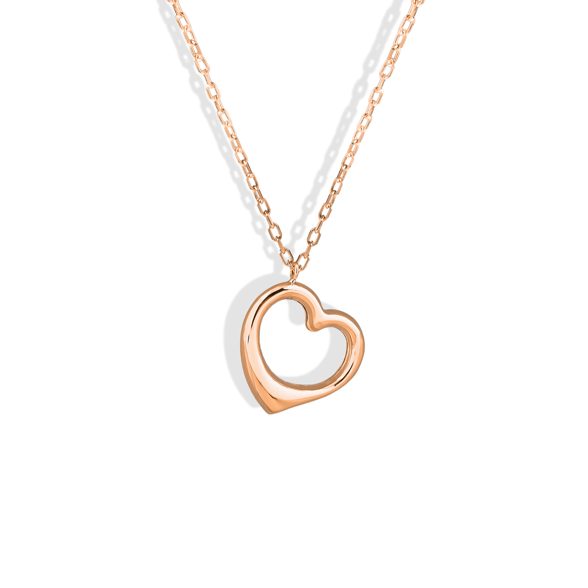 Frame Heart Love Necklace 14K Gold