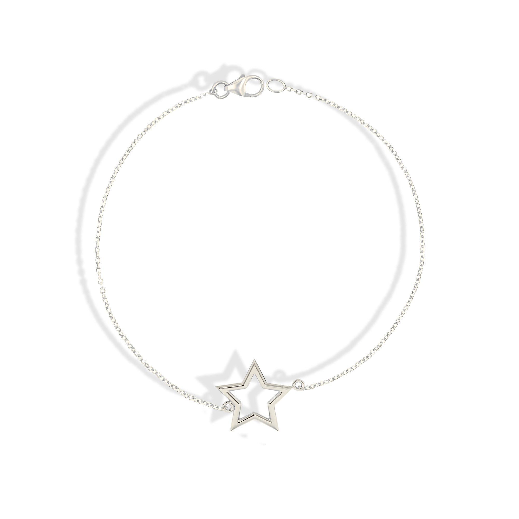 Frame Star Chain Bracelet 14K Gold