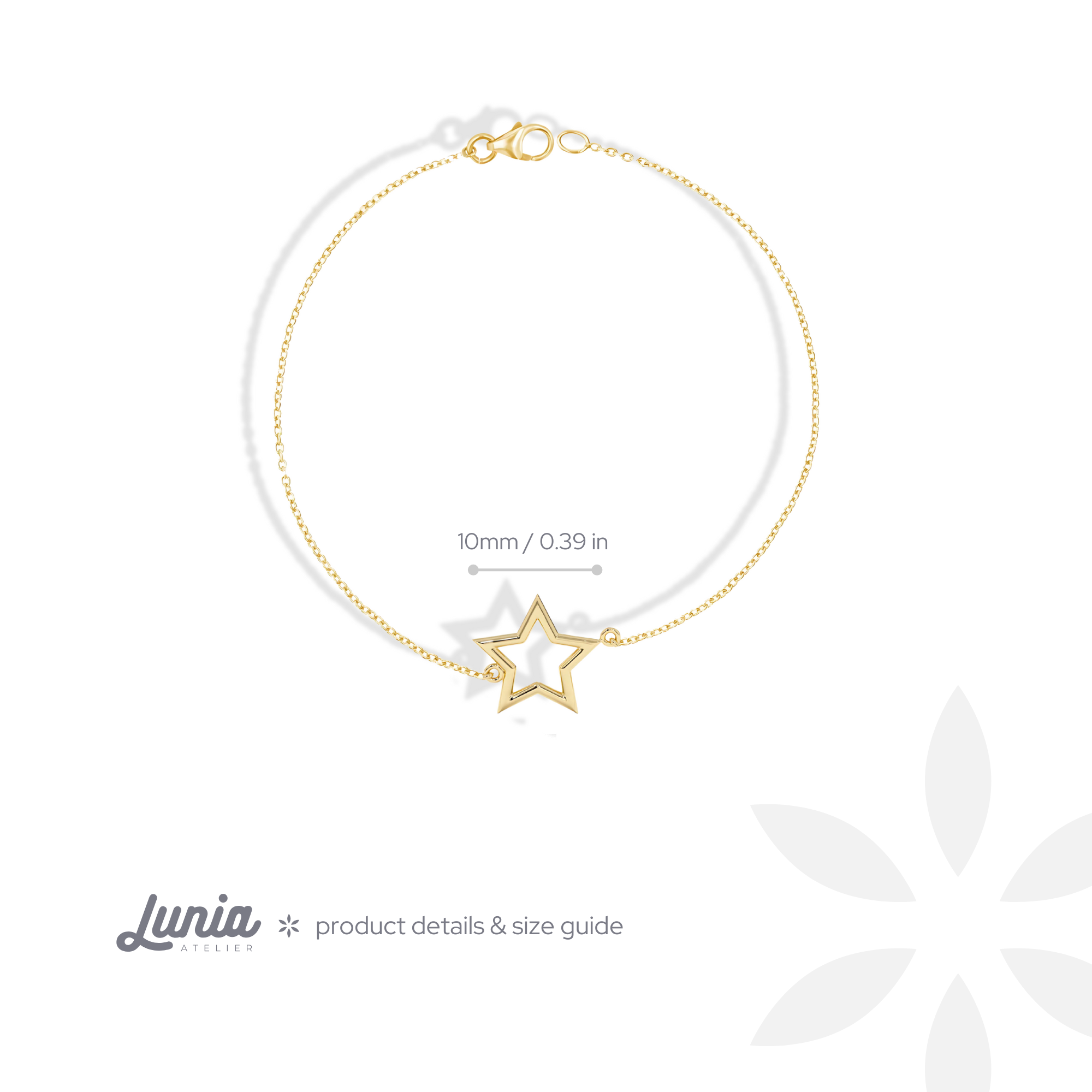 Frame Star Chain Bracelet 14K Gold