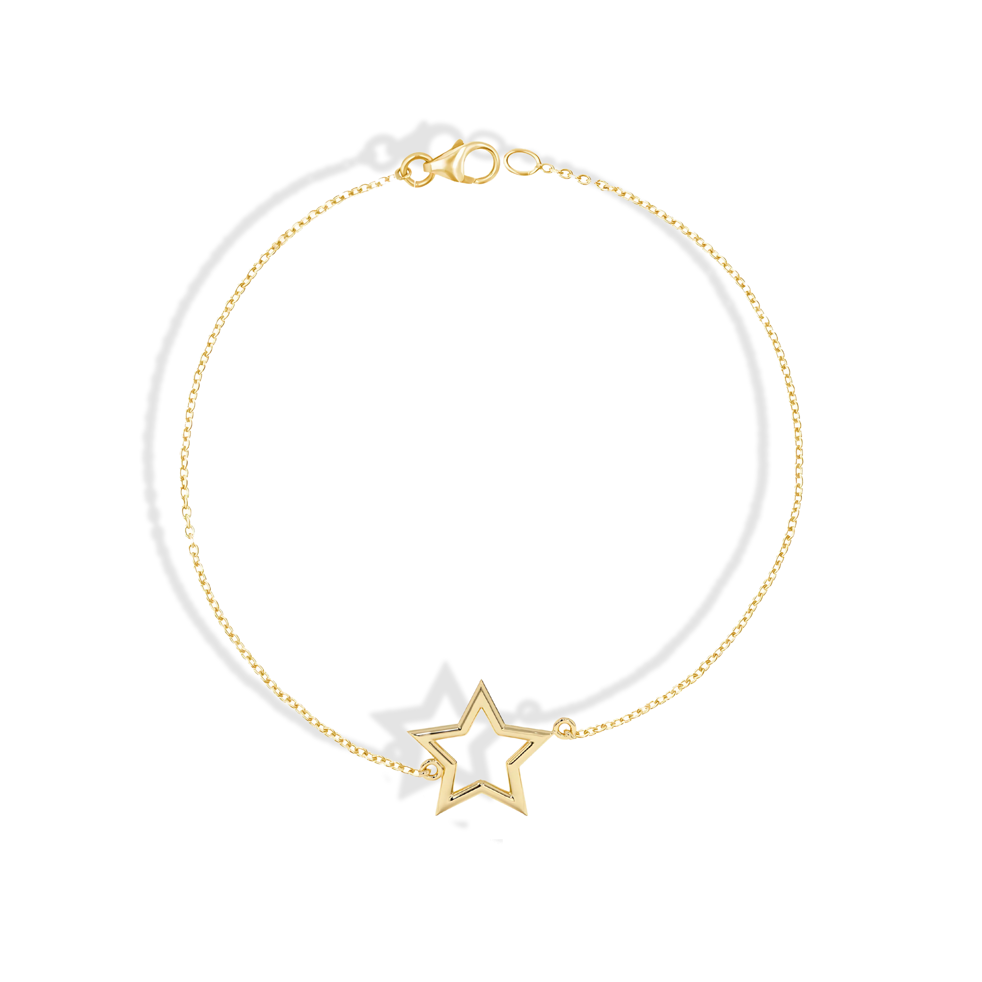 Frame Star Chain Bracelet 14K Gold